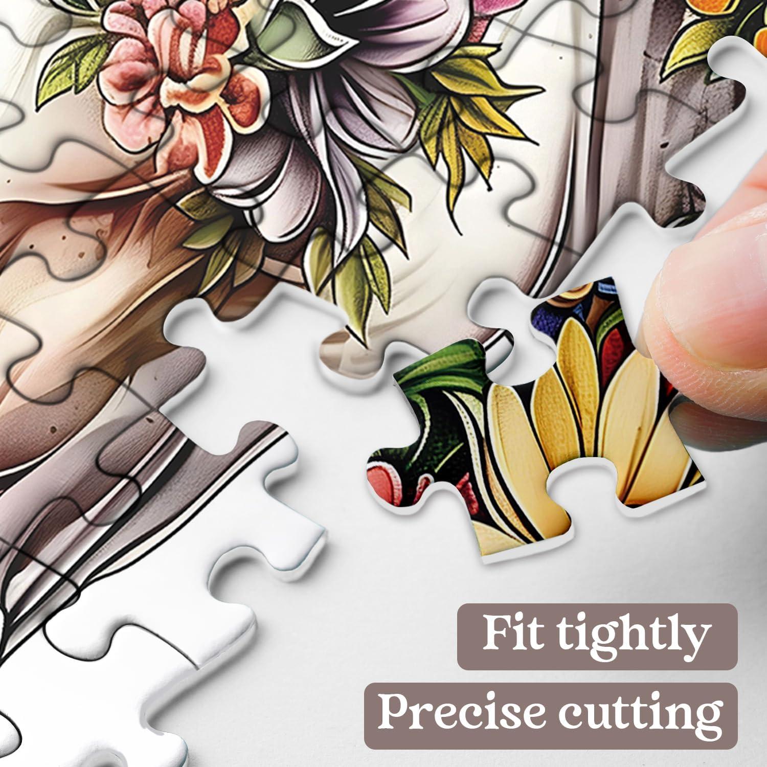 Rompecabezas 1000 Piezas Caballo Floral PPuzzling 60.6 cm