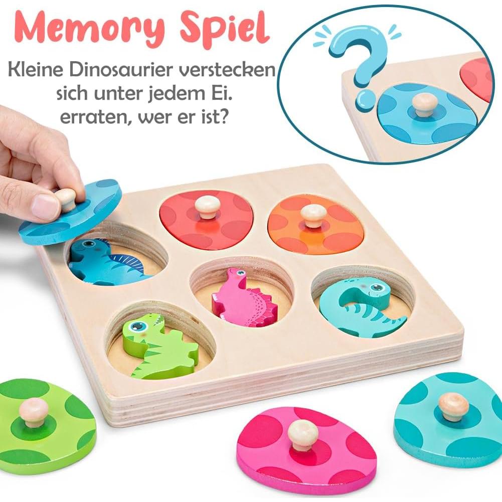 Rompecabezas de Madera Montessori LZDMY Dinosaurio 17.5 cm