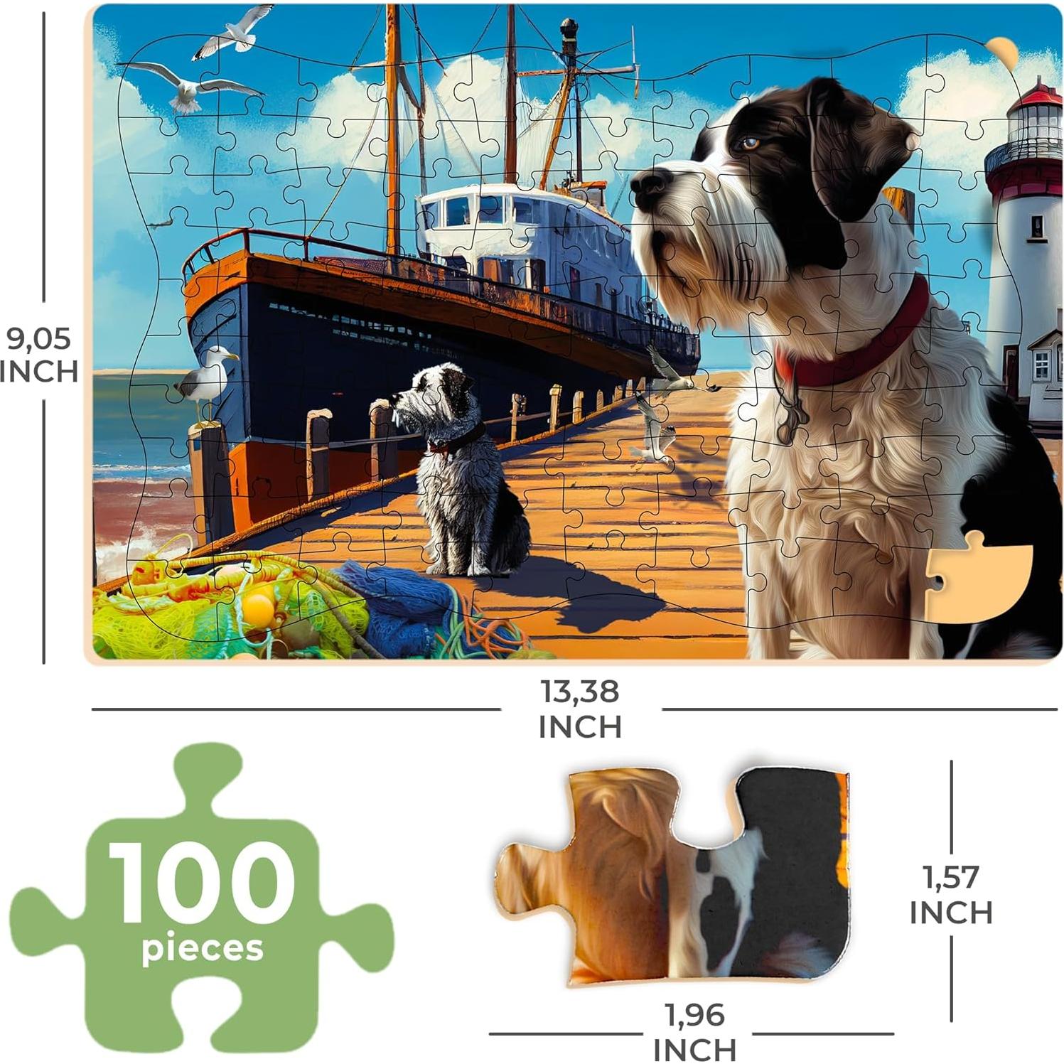 Rompecabezas de Demencia QUOKKA 100 Piezas para Adultos - Caballos, Perros y Coches