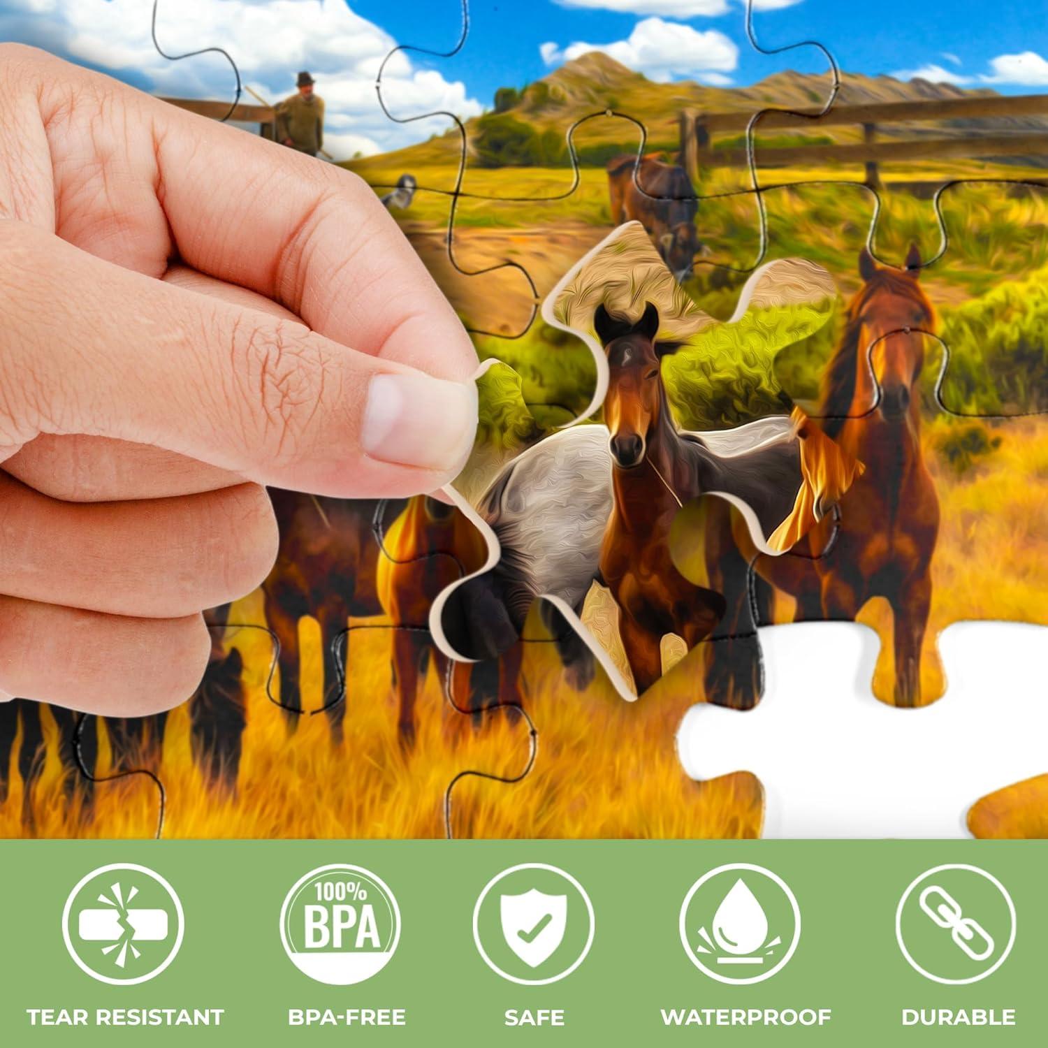 Rompecabezas de Demencia QUOKKA 100 Piezas para Adultos - Caballos, Perros y Coches