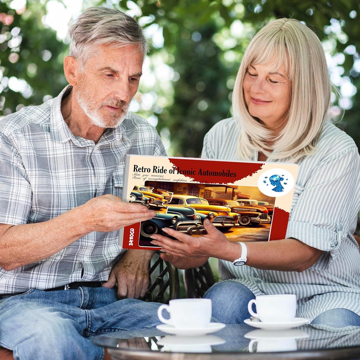 Rompecabezas de Demencia QUOKKA 100 Piezas para Adultos - Caballos, Perros y Coches