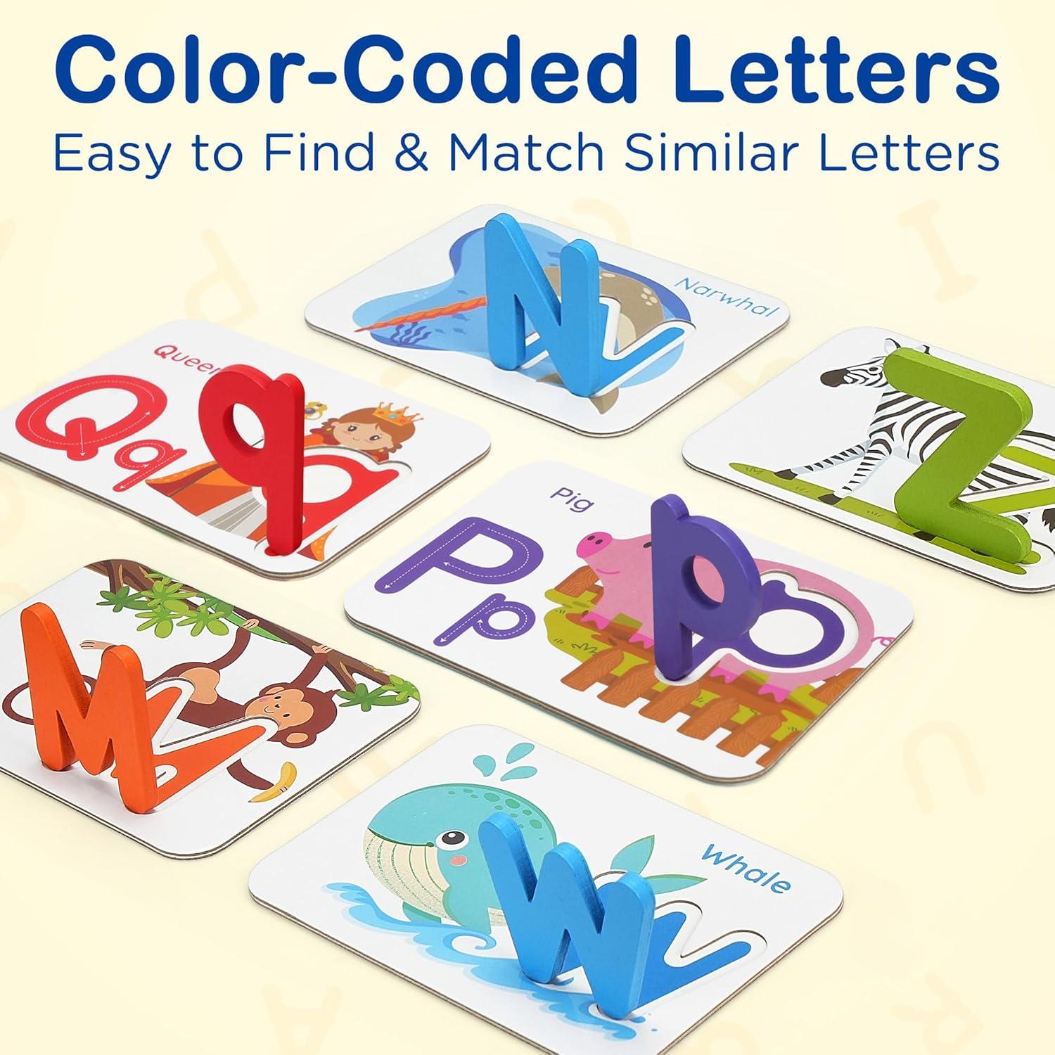 Tarjetas de Flash Alfabeto Montessori LotFancy 78 Piezas