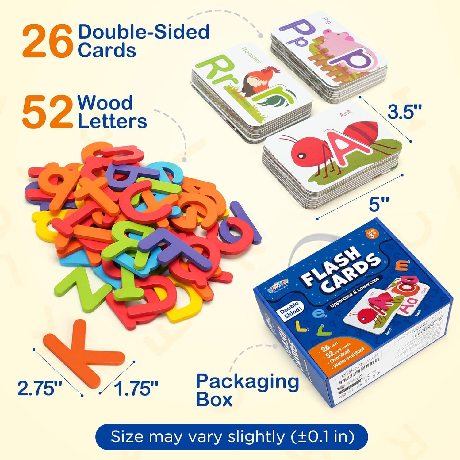 Tarjetas de Flash Alfabeto Montessori LotFancy 78 Piezas