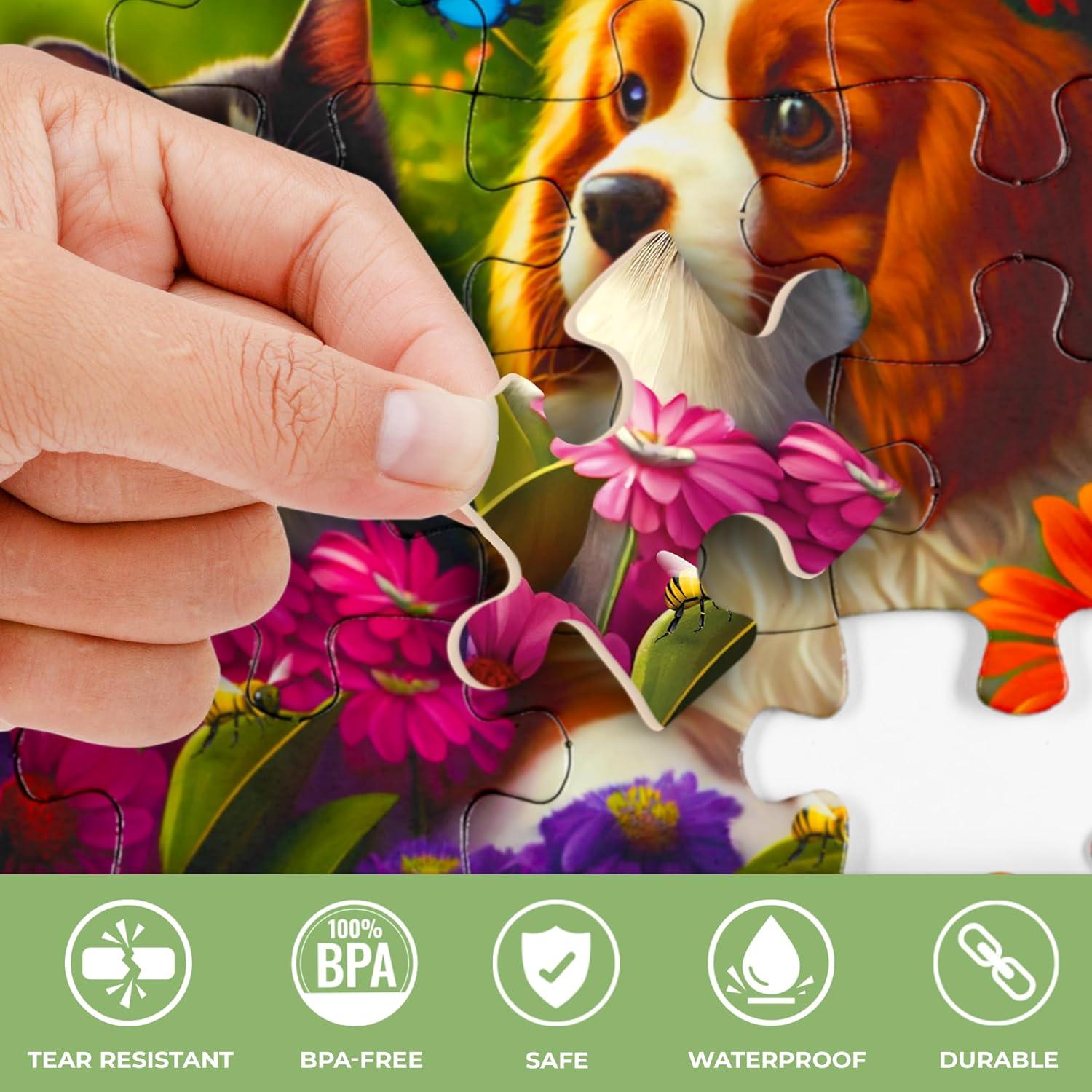 Rompecabezas de Demencia QUOKKA 13 Piezas para Adultos - Gato, Perro y Aves