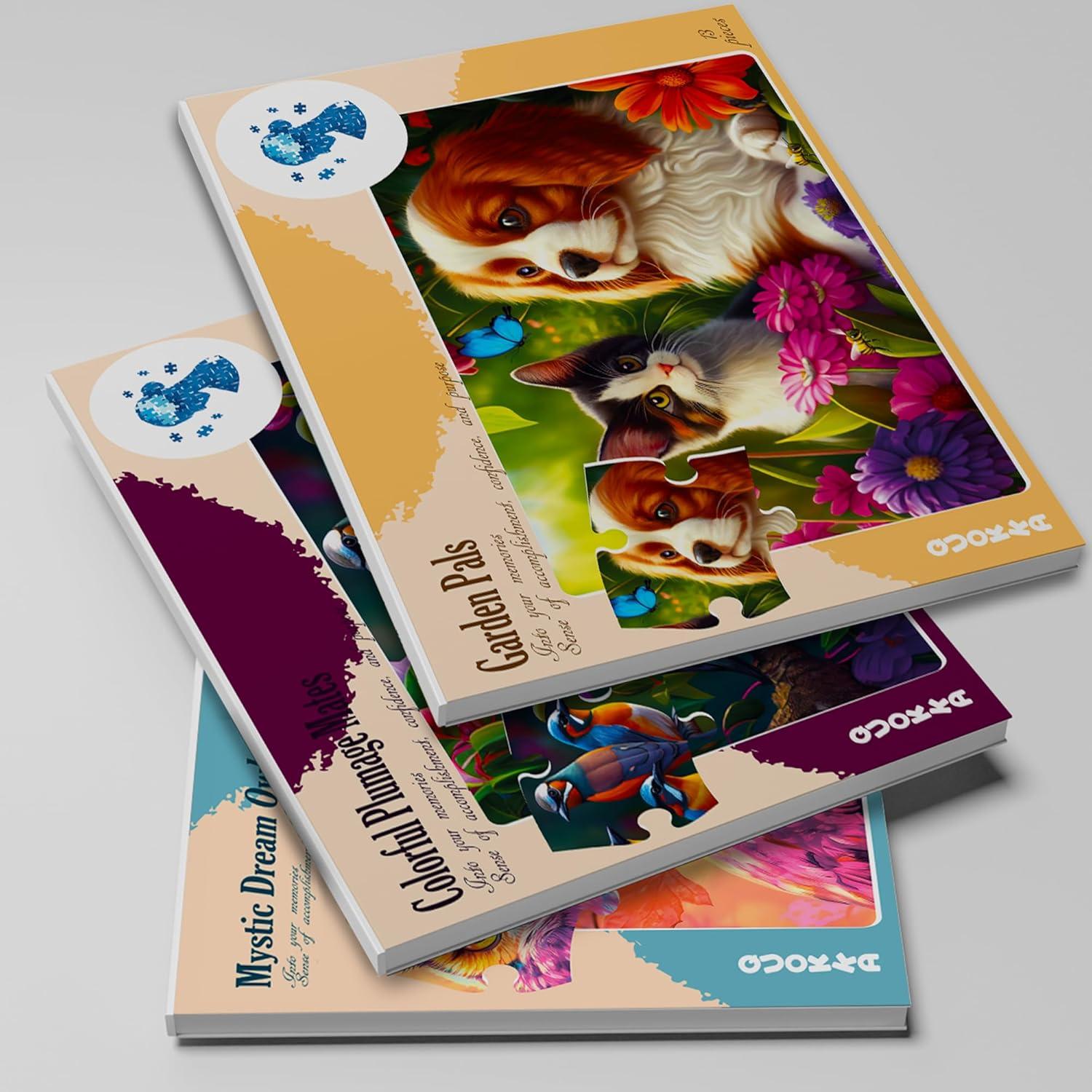 Rompecabezas de Demencia QUOKKA 13 Piezas para Adultos - Gato, Perro y Aves