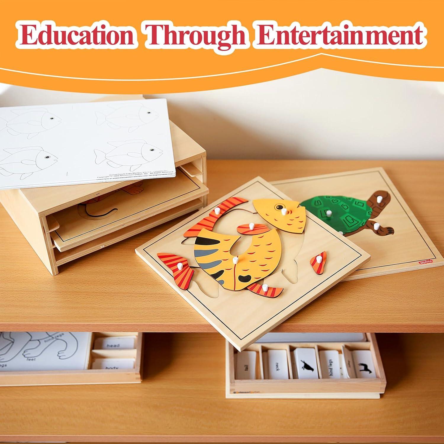 Rompecabezas Montessori de Pescado 24x24 cm para Niños 3-6 Años