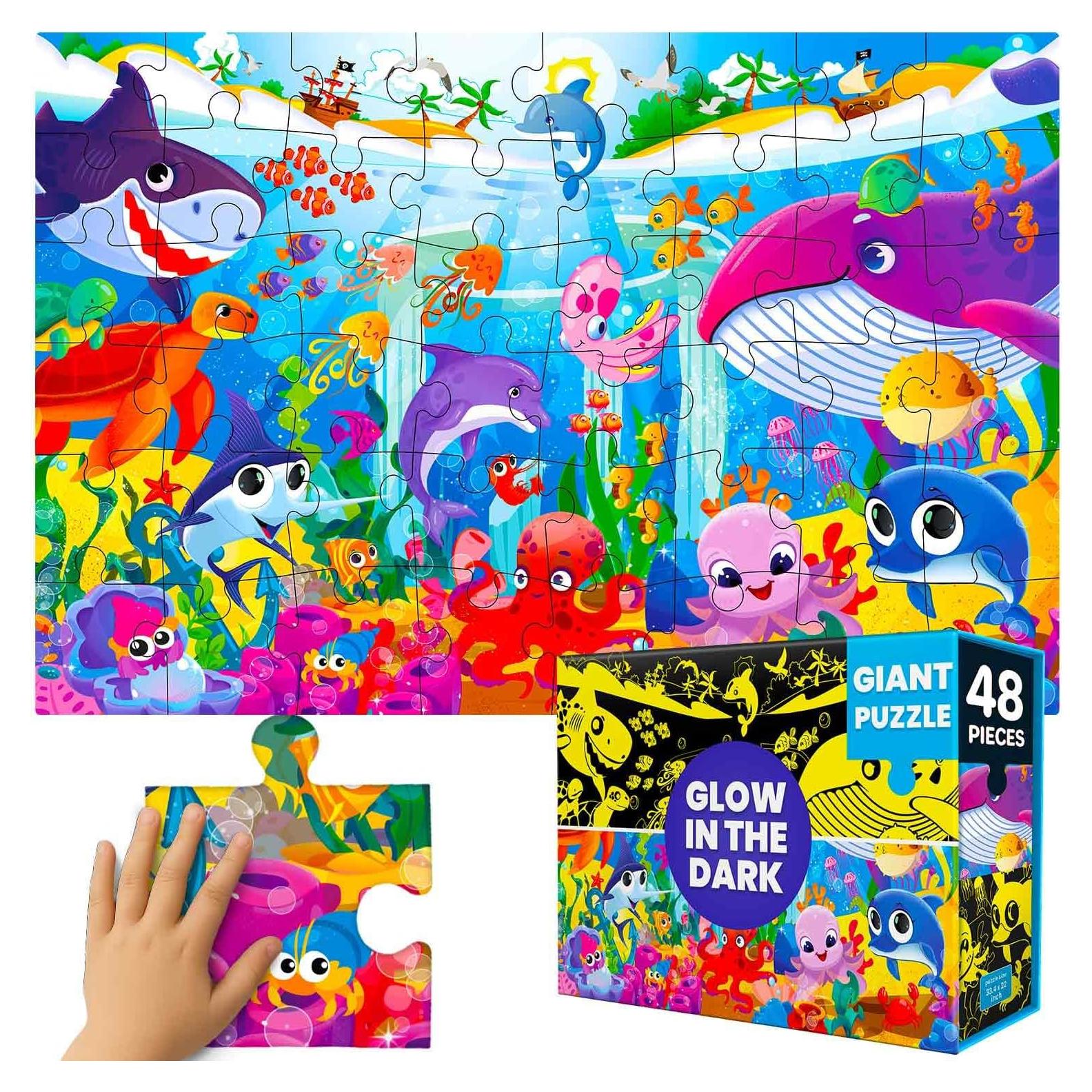 Rompecabezas de Suelo QUOKKA Océano 61x91 cm Brilla en la Oscuridad