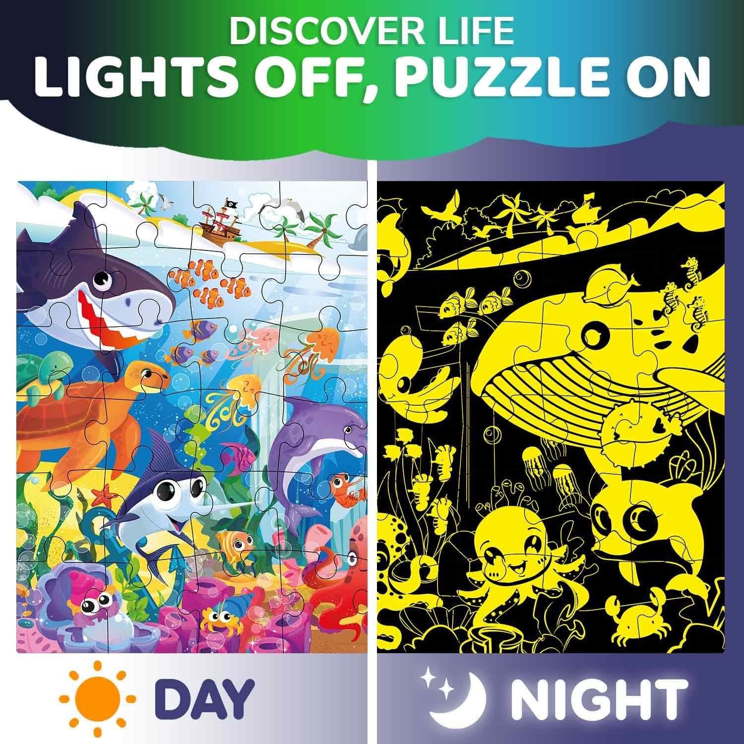 Rompecabezas de Suelo QUOKKA Océano 61x91 cm Brilla en la Oscuridad