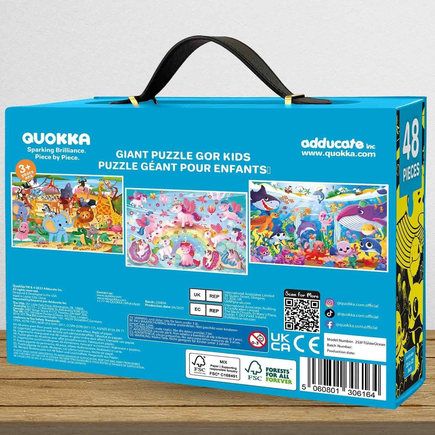 Rompecabezas de Suelo QUOKKA Océano 61x91 cm Brilla en la Oscuridad