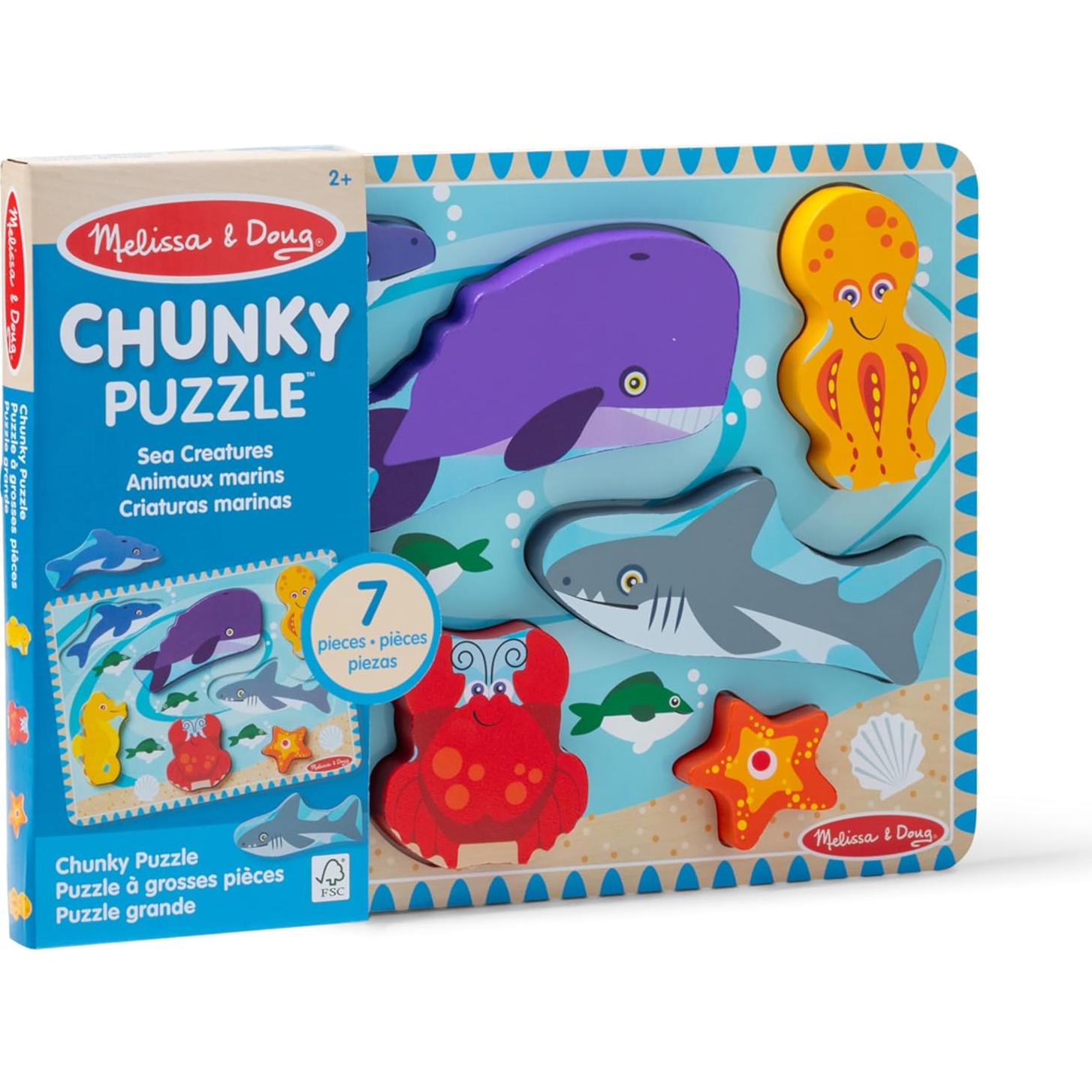 Rompecabezas de Madera Grueso Melissa & Doug - 7 Piezas Marinas