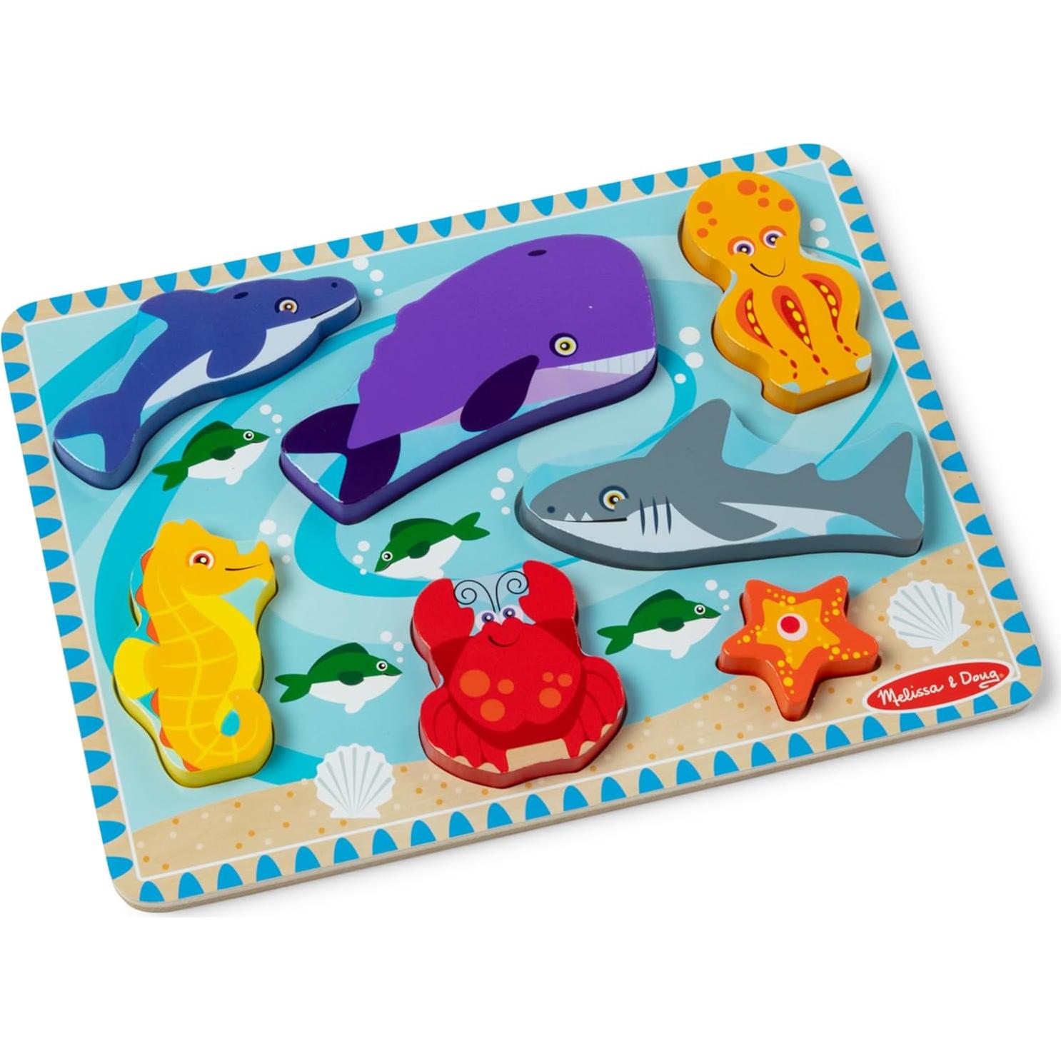 Rompecabezas de Madera Grueso Melissa & Doug - 7 Piezas Marinas