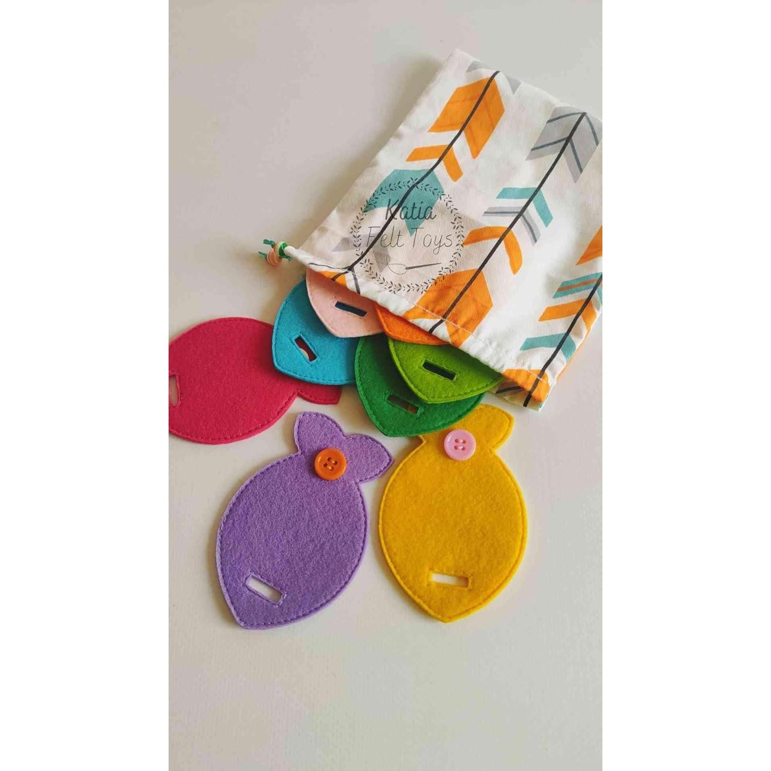 Juego de Pesca Montessori con Botones - 16 Piezas Educativas