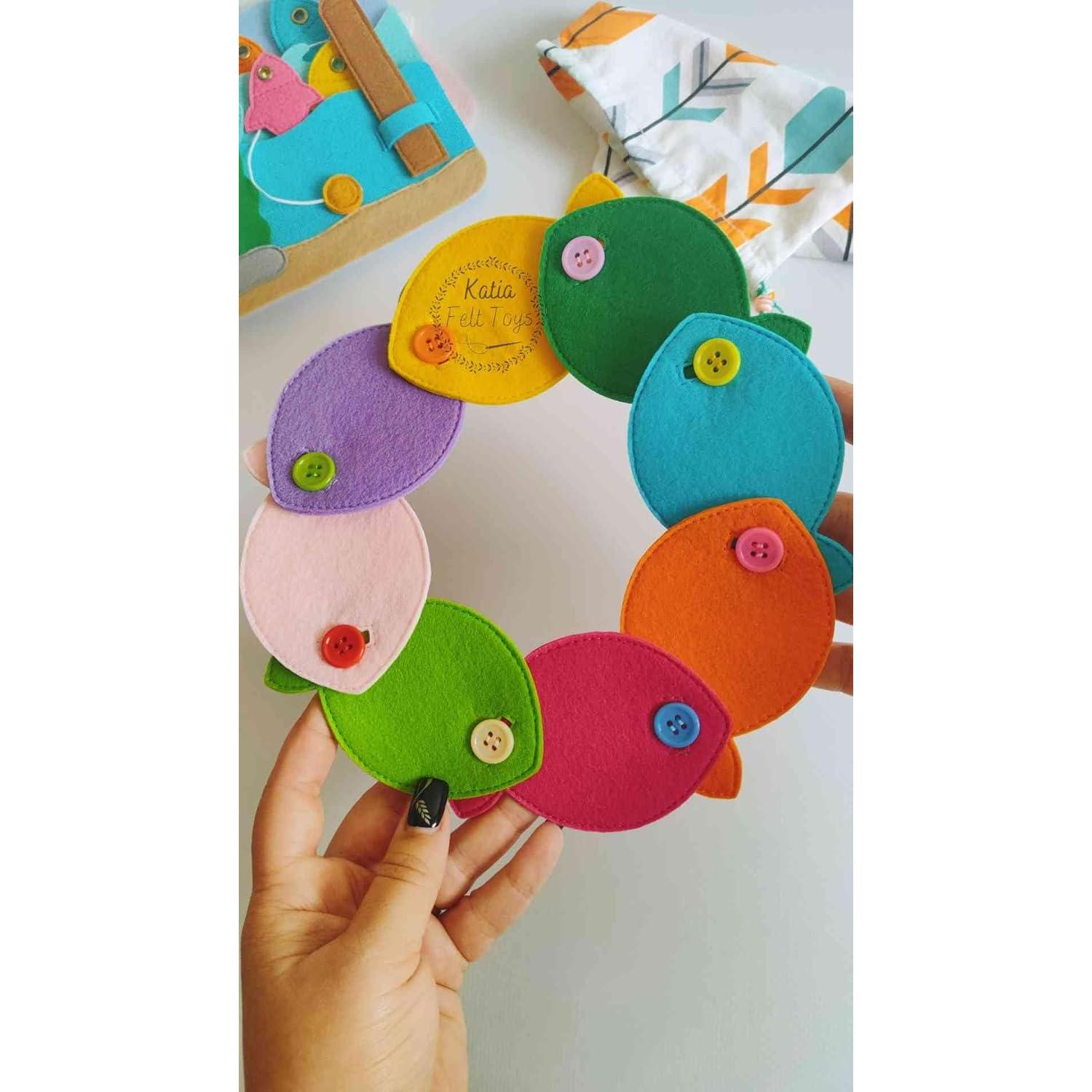 Juego de Pesca Montessori con Botones - 16 Piezas Educativas