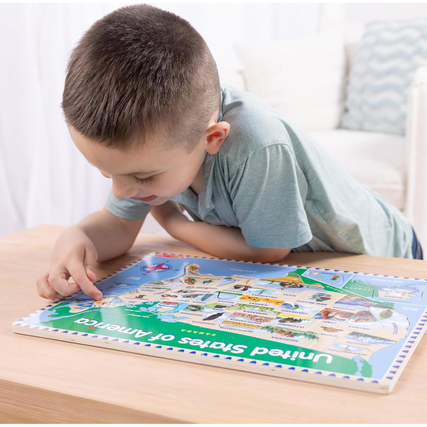 Rompecabezas de Madera Melissa & Doug Mapa EE. UU. 45 Piezas