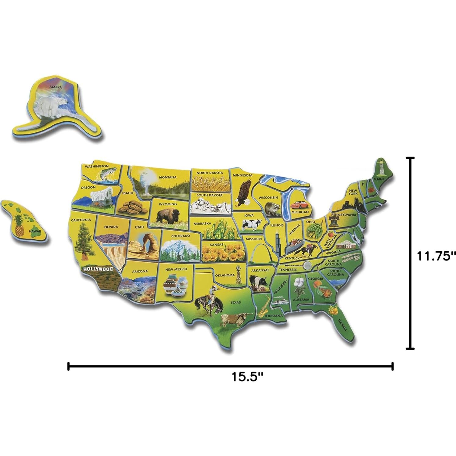 Rompecabezas de Madera Melissa & Doug Mapa EE. UU. 45 Piezas