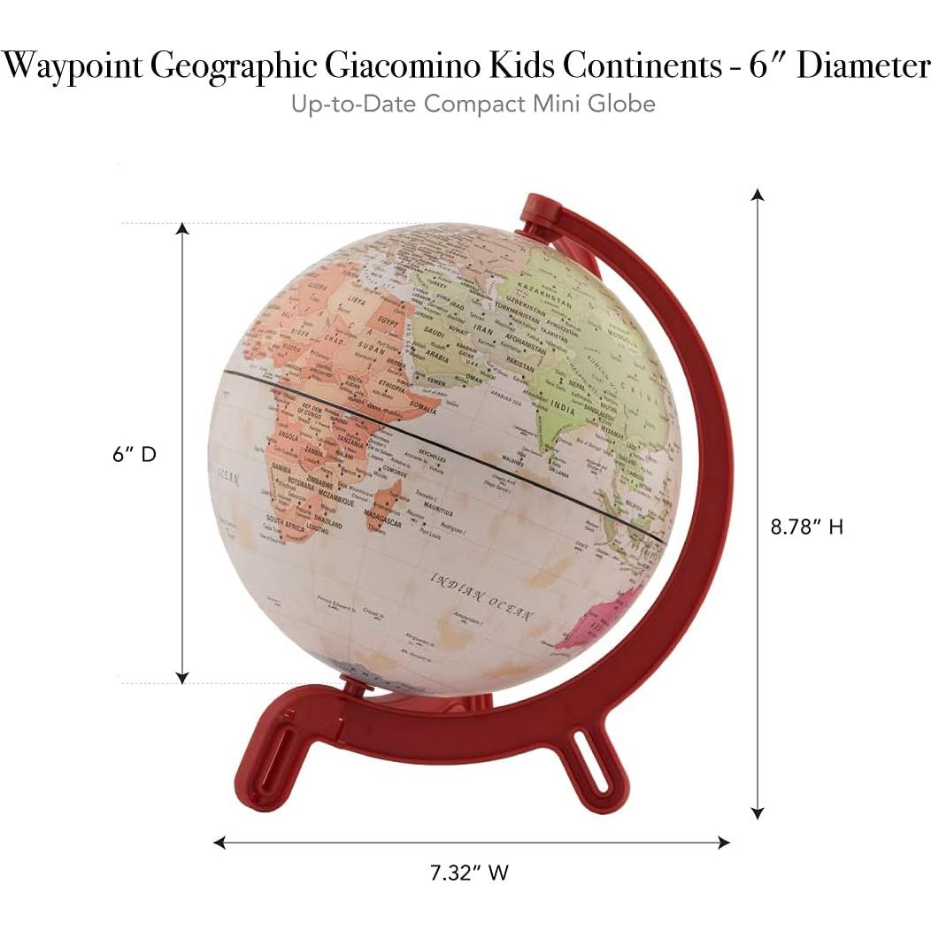 Globo Mundial Giacomino Waypoint Geographic 15 cm para Niños
