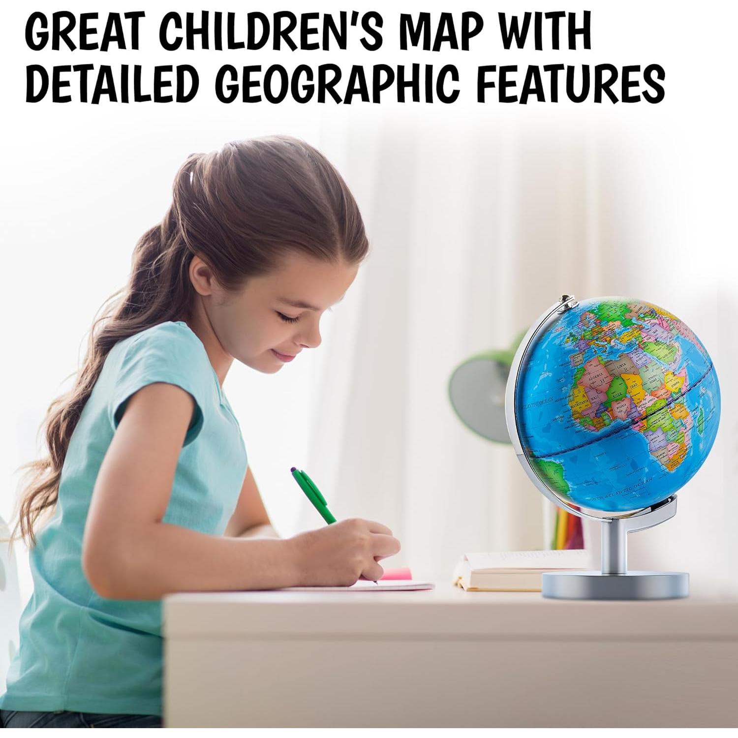 Globo Iluminado Educativo USA Toyz 24.77 cm con Luz LED