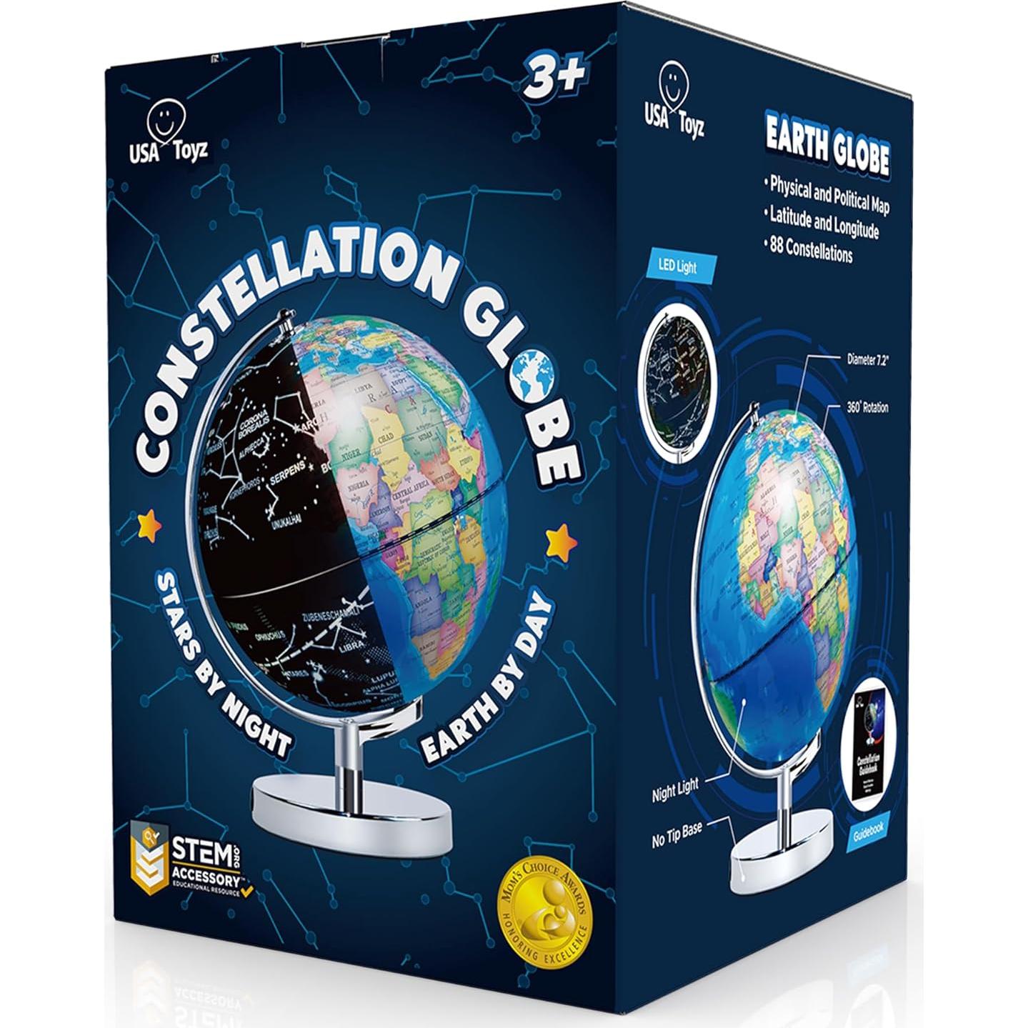 Globo Iluminado Educativo USA Toyz 24.77 cm con Luz LED