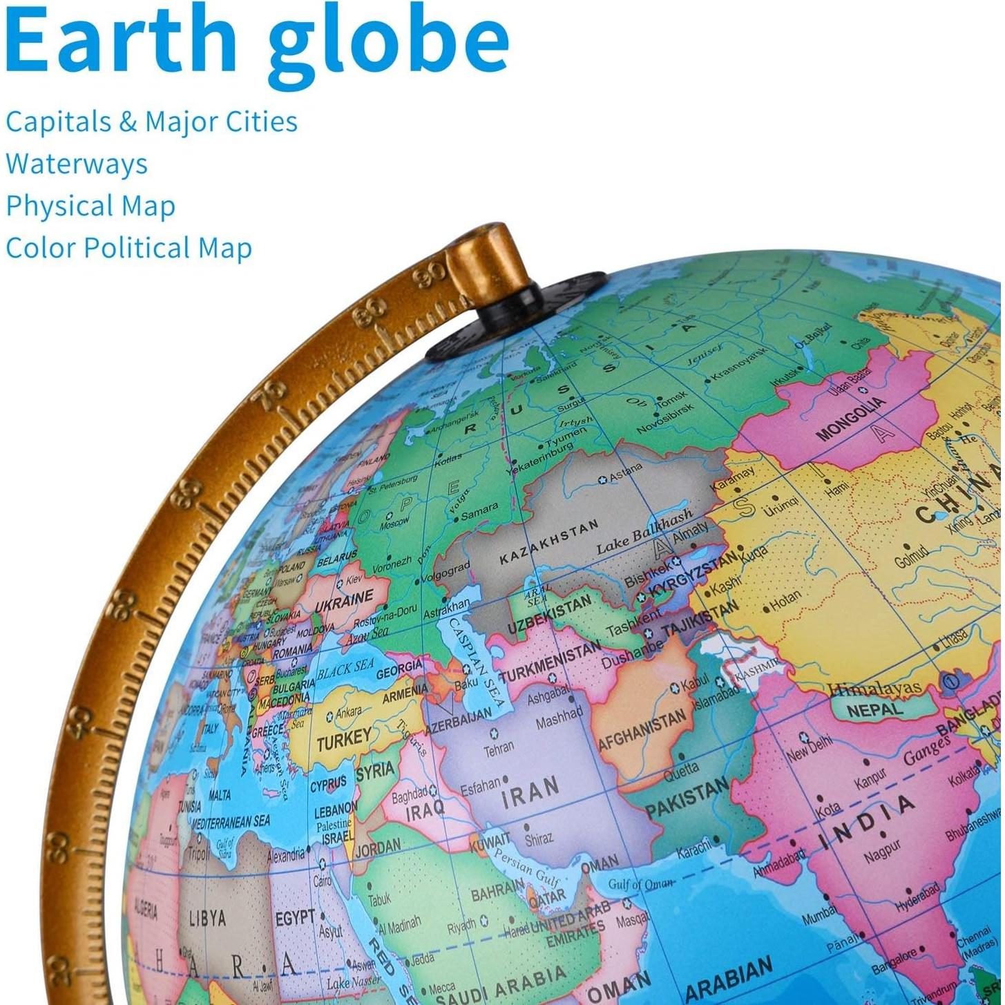 Globo Terráqueo Iluminado 20 cm TTKTK con Mapa de Estrellas