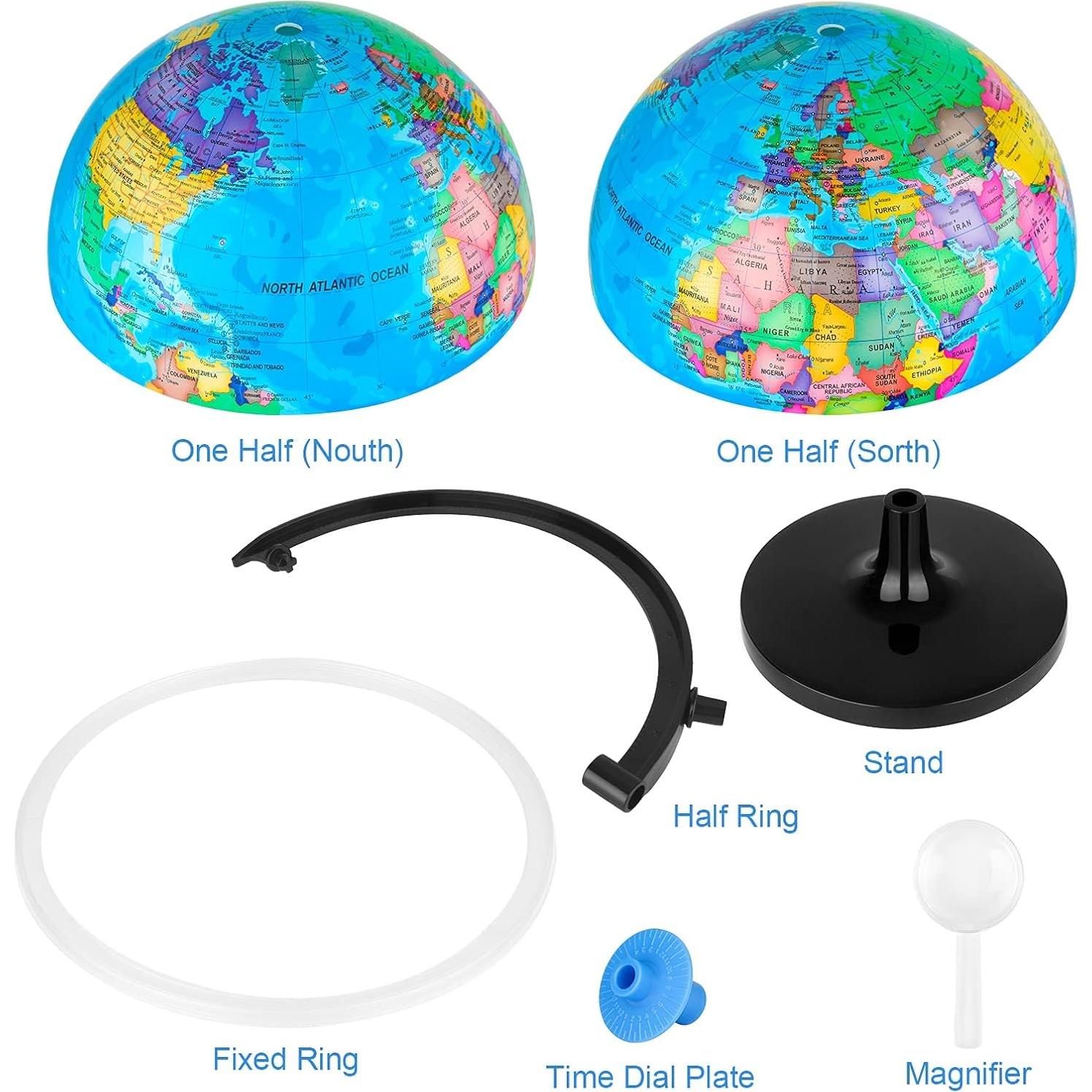 Globo Terráqueo Wizdar 25.4 cm Educativo DIY Rotatorio