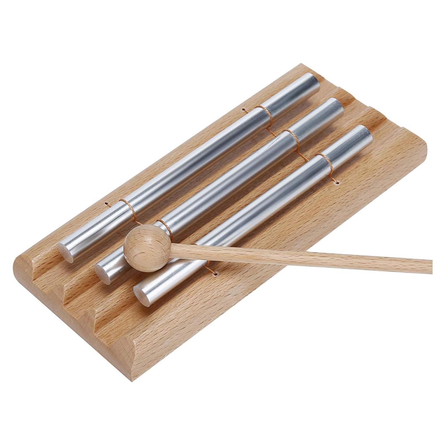 Campana de Aula de Tres Tonos MGTECH - Aluminio y Madera