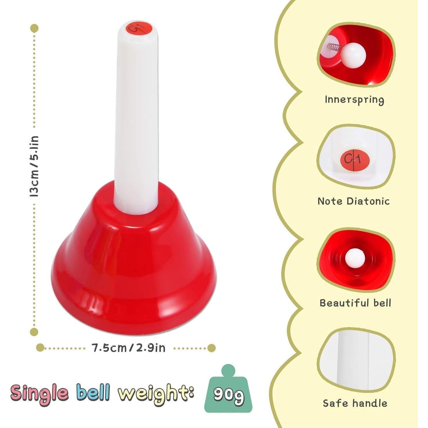 Campanas de Mano TantivyBo 8 Notas con Libro de 17 Canciones