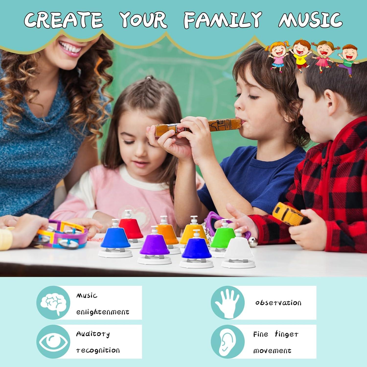 Campanas de Escritorio Arcoíris TantivyBo - 8 Notas Musicales