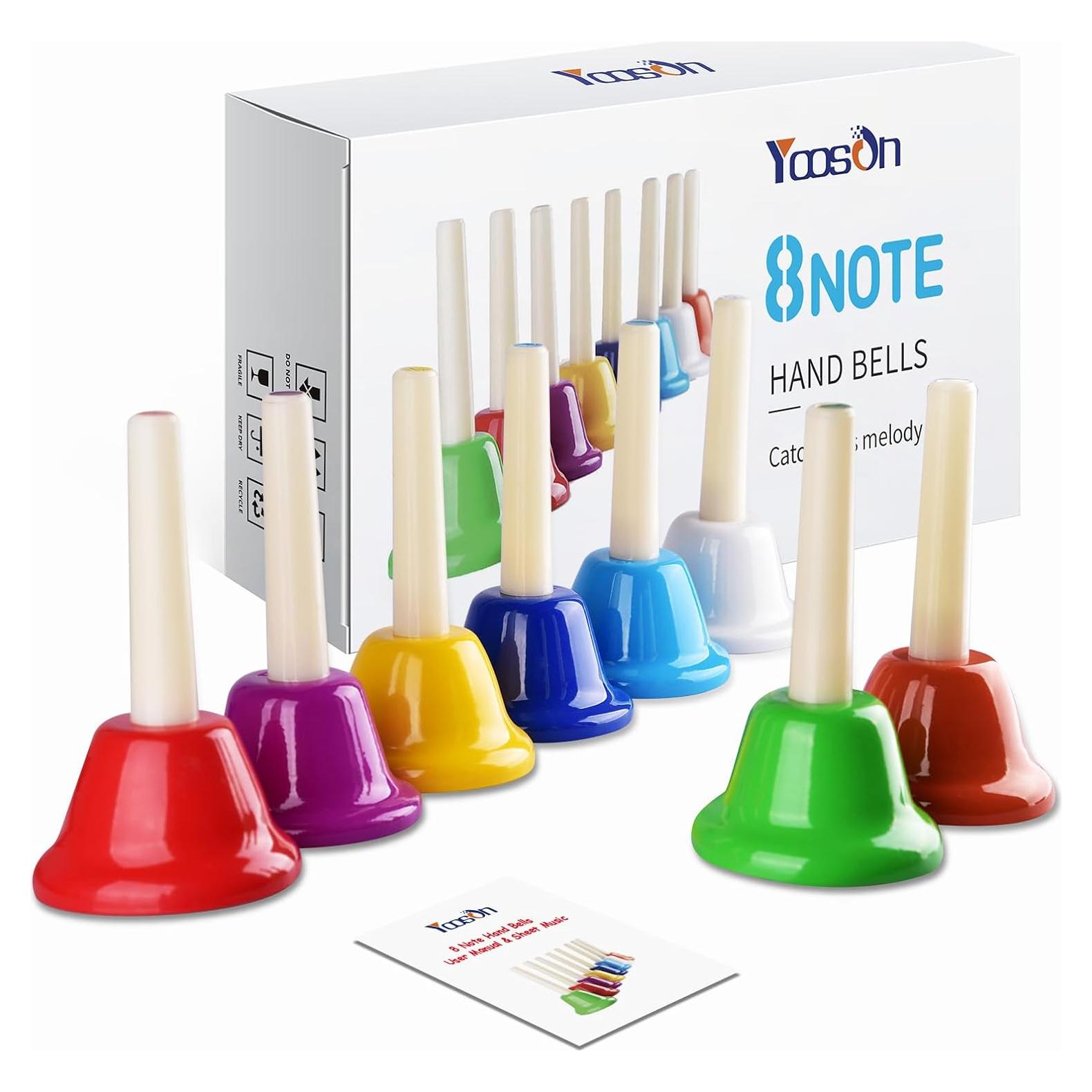 Campanas de Mano Musicales 8 Notas con Bolsa y Partituras