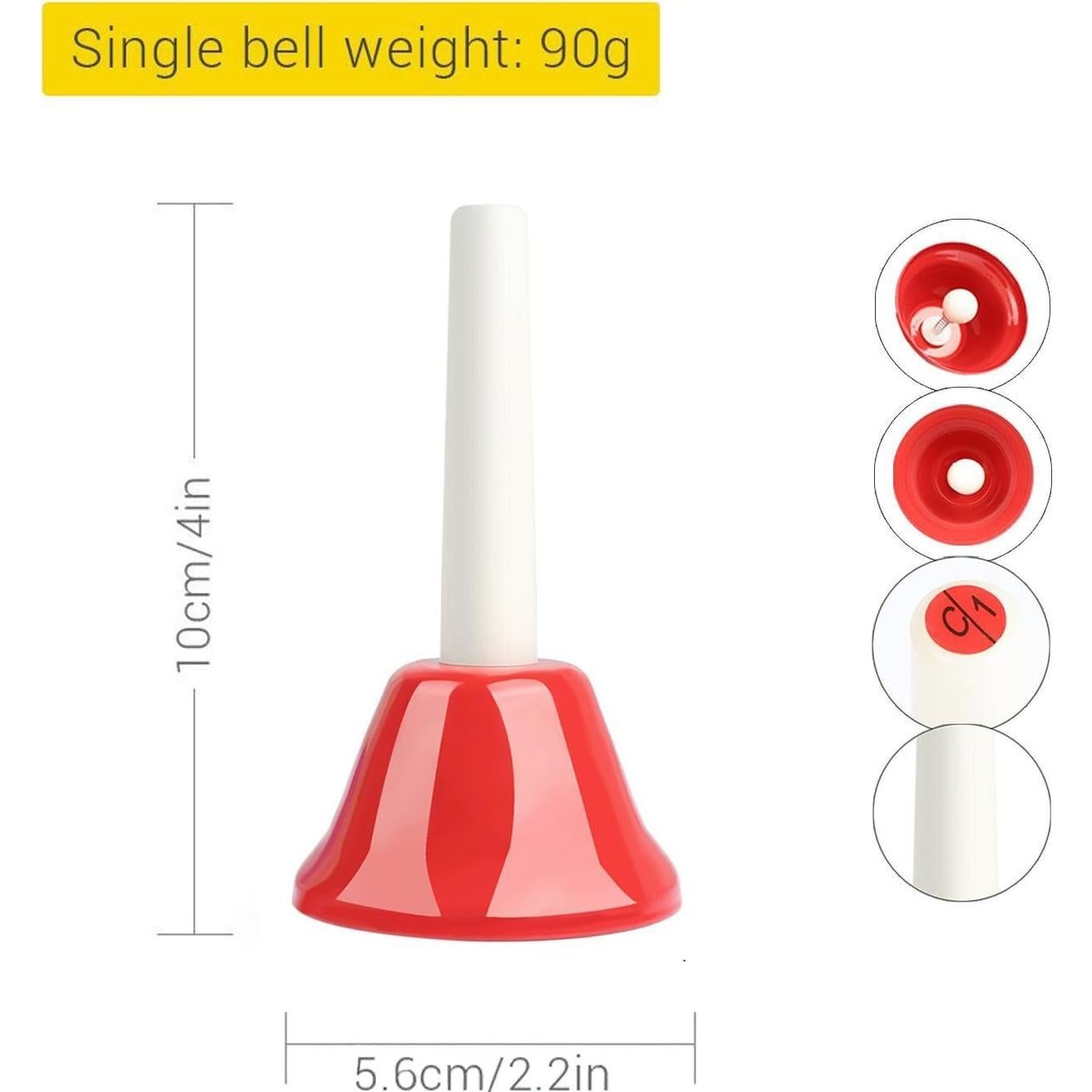 Campanas de Mano Musicales 8 Notas con Bolsa y Partituras