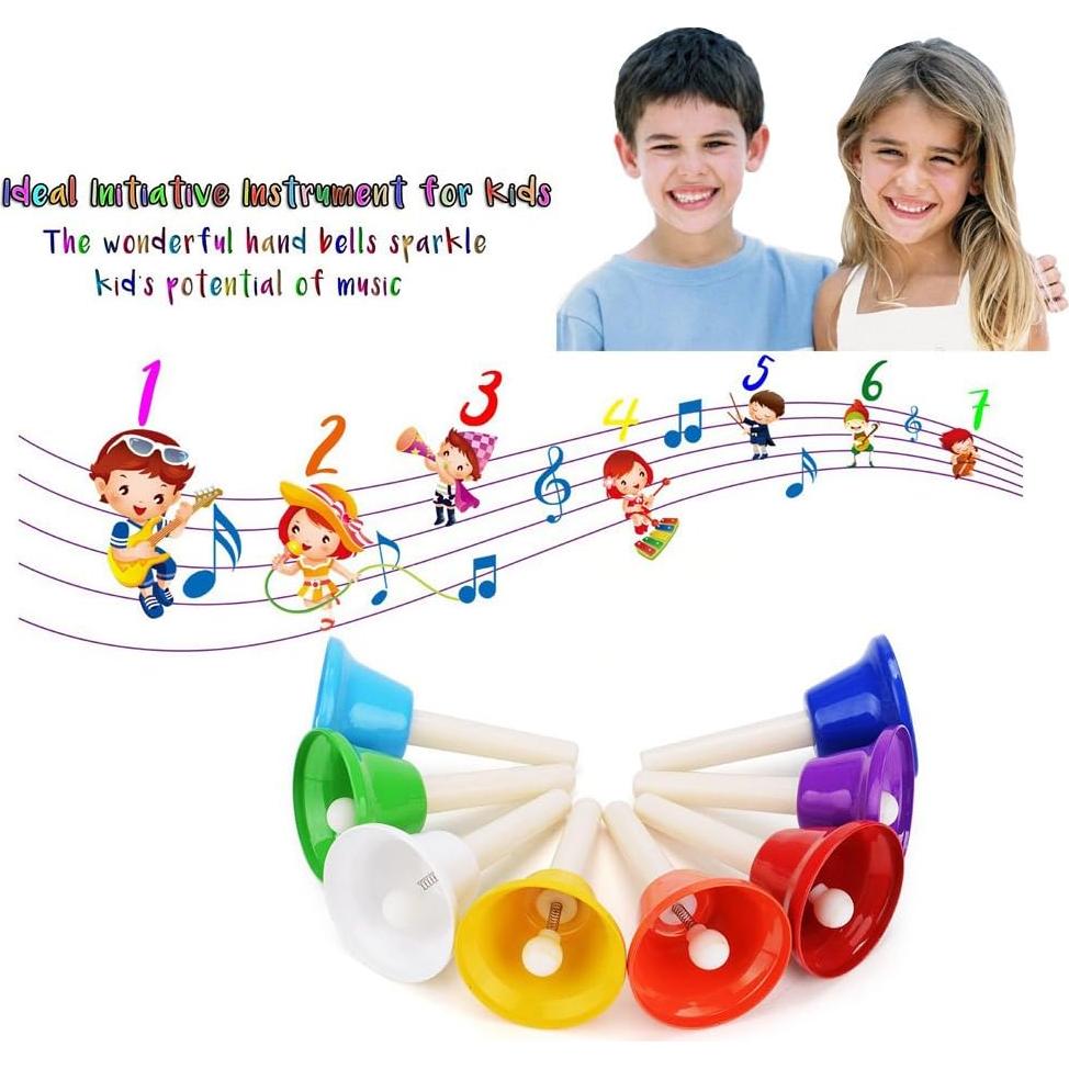 Campanas de Mano Musicales 8 Notas con Bolsa y Partituras