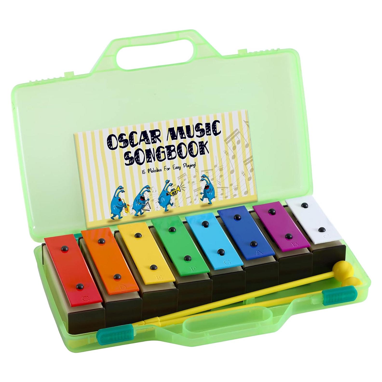 Xilófono Glockenspiel MiniArtis Verde 8 Notas con Estuche