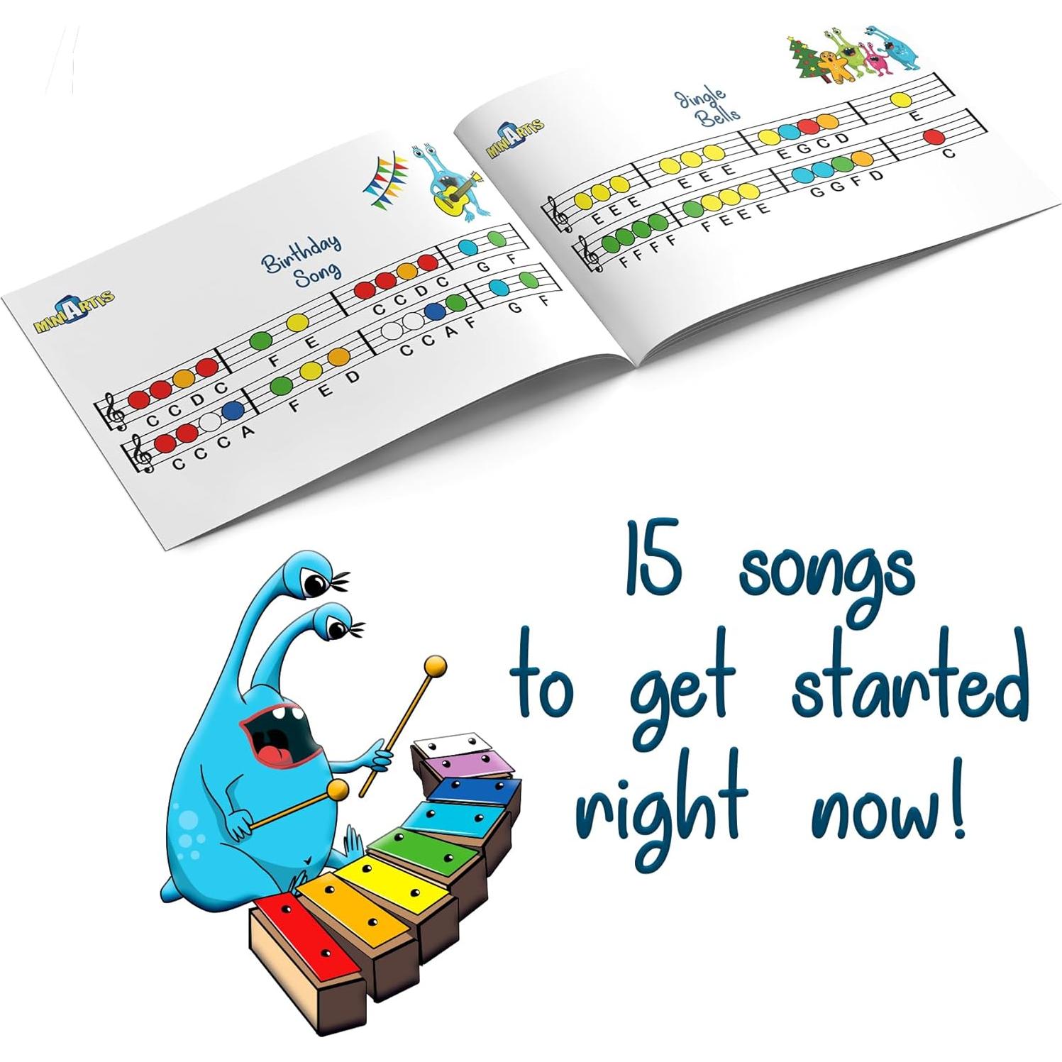 Xilófono Glockenspiel MiniArtis Verde 8 Notas con Estuche