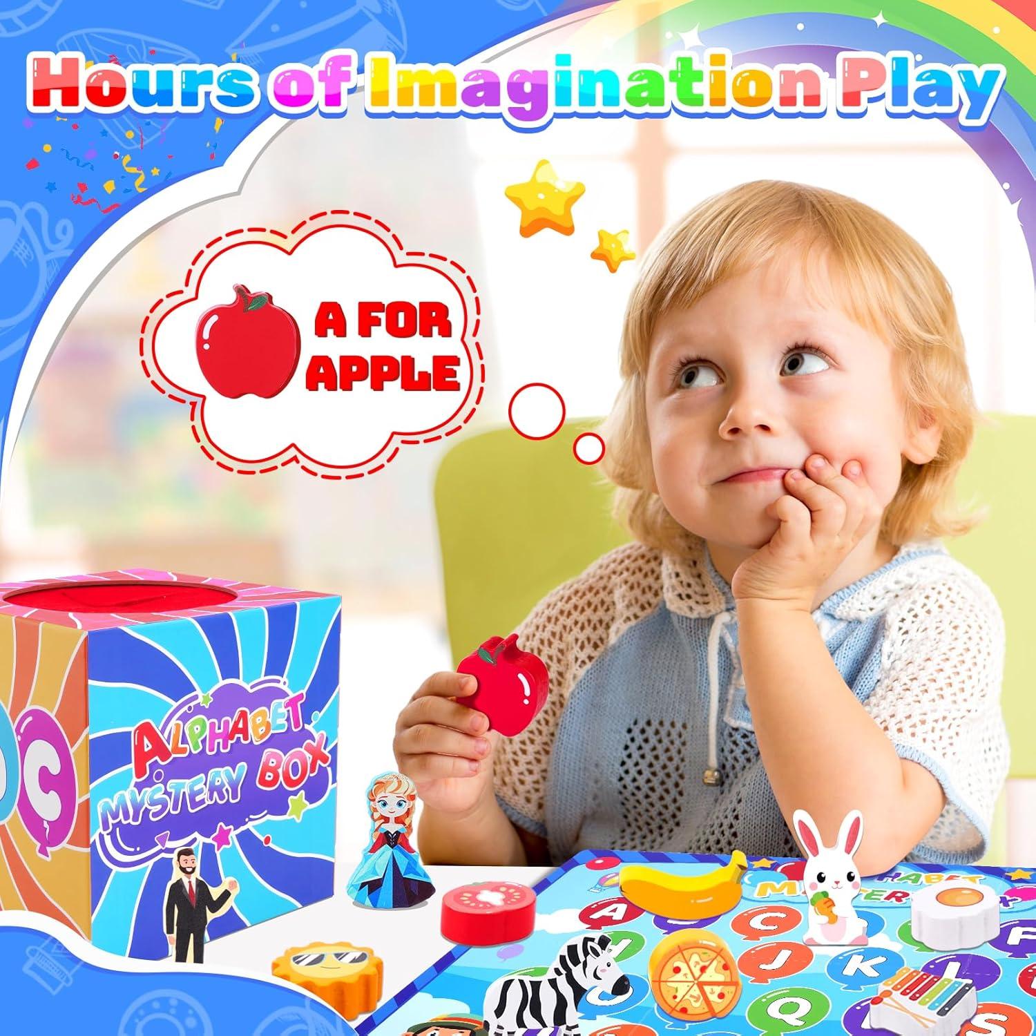 Juguetes Educativos Montessori KMTJT - Caja de Misterio Alfabeto 26 Piezas