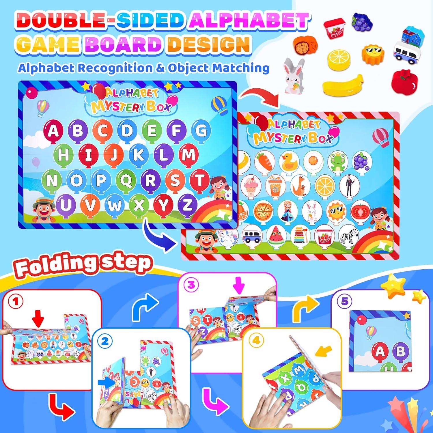 Juguetes Educativos Montessori KMTJT - Caja de Misterio Alfabeto 26 Piezas