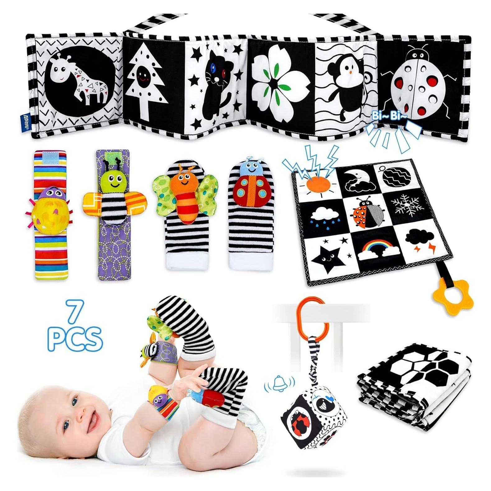 Juguetes para Bebés en Blanco y Negro FELSOOGRE 7 Piezas