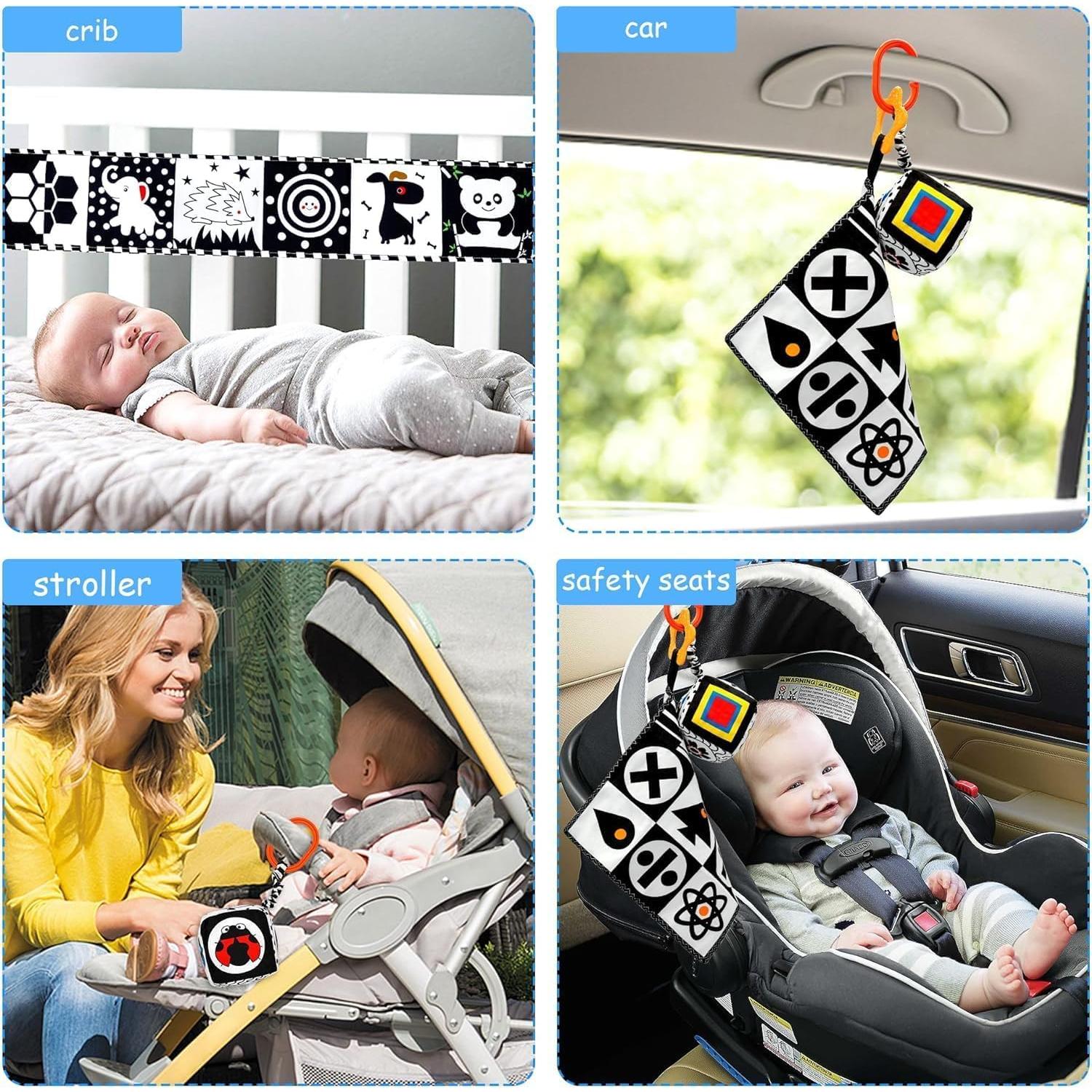 Juguetes para Bebés en Blanco y Negro FELSOOGRE 7 Piezas