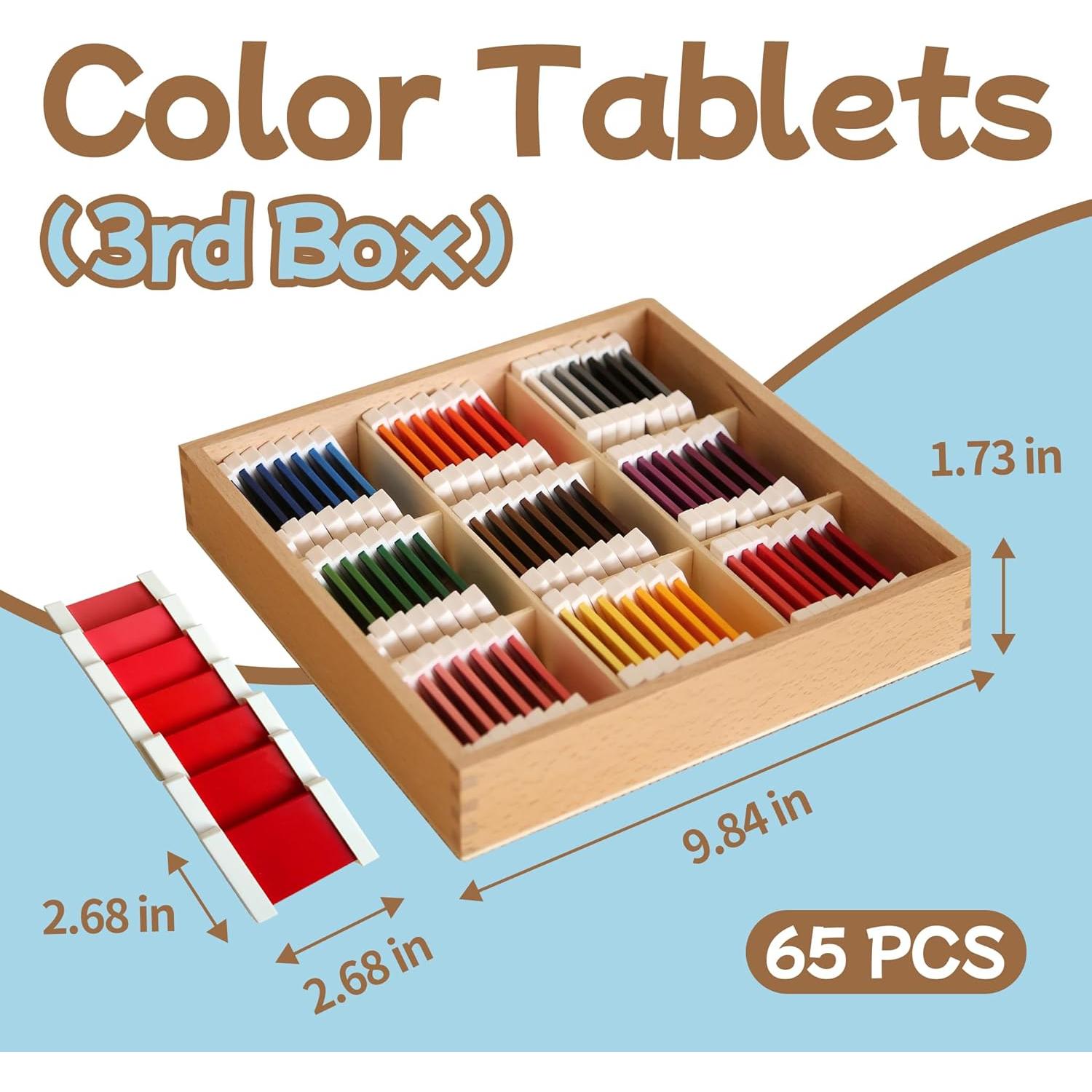 Tabletas de Color Montessori Outlet - 63 Piezas para 3-6 Años
