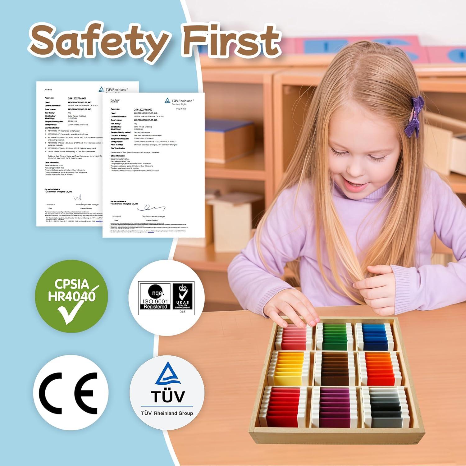 Tabletas de Color Montessori Outlet - 63 Piezas para 3-6 Años