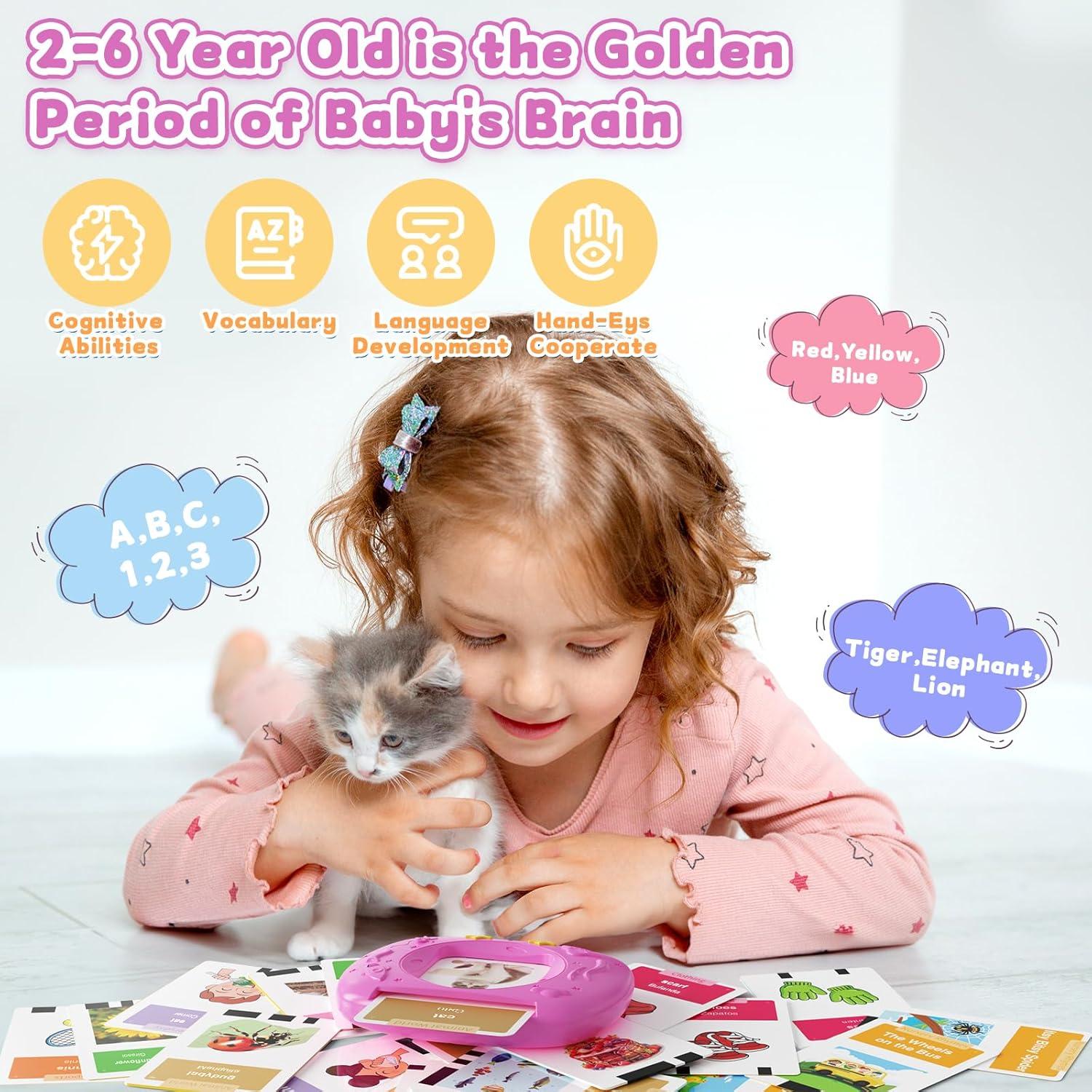 Tarjetas de Flash Bilingües HOMESTEC 288 Palabras para Niños 3-5 Años