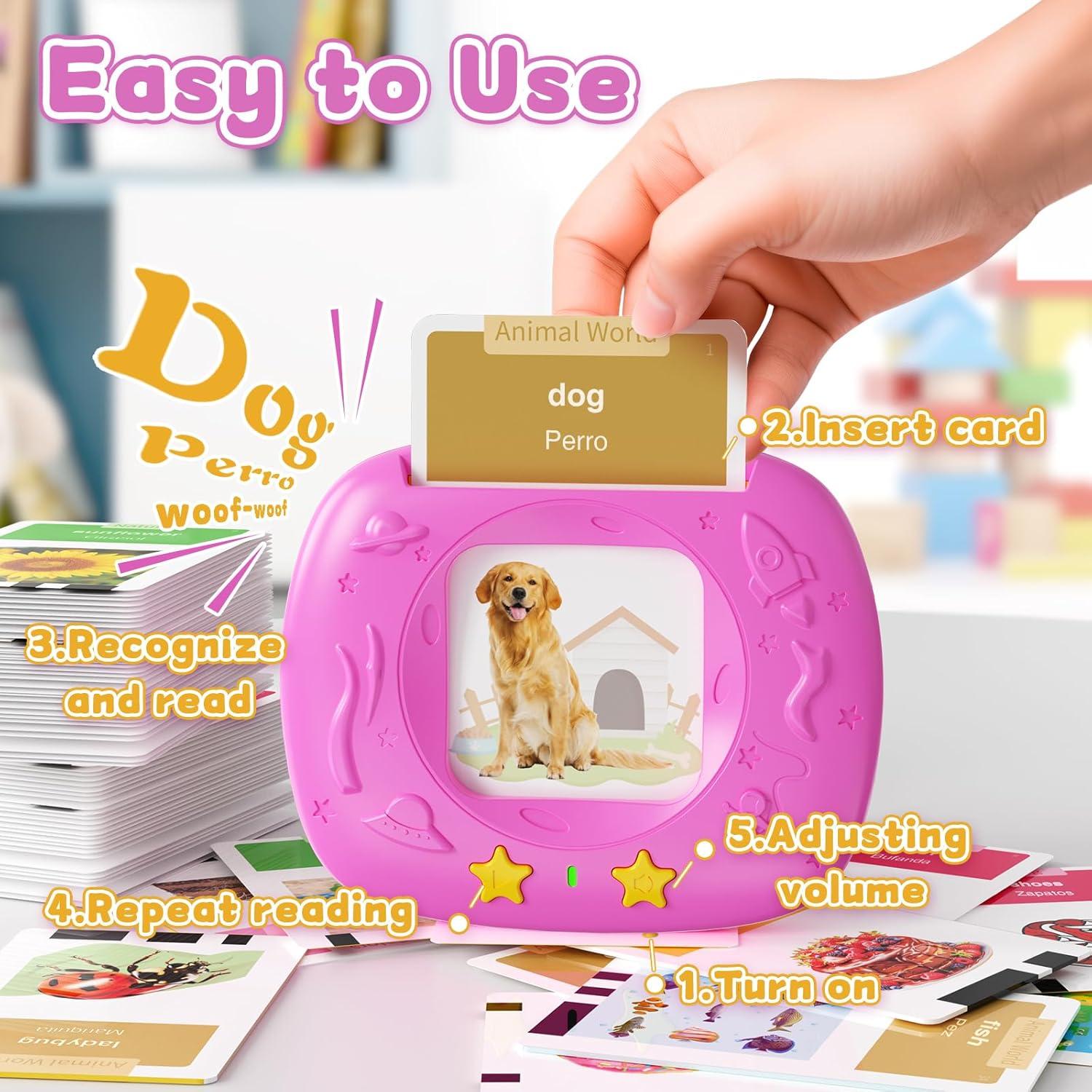 Tarjetas de Flash Bilingües HOMESTEC 288 Palabras para Niños 3-5 Años