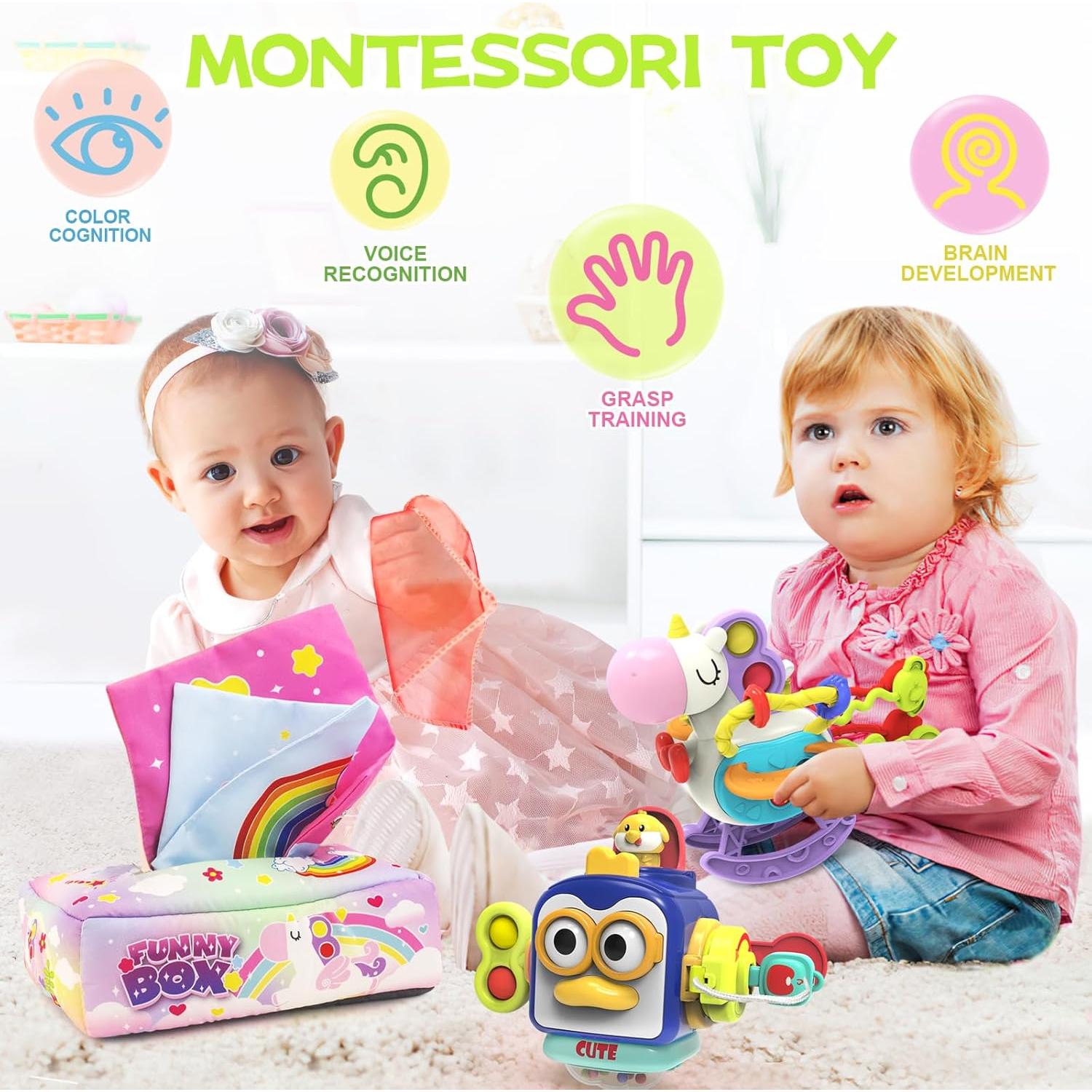 Cubo de Actividades 3 en 1 Seveclotree para Bebés 12 Meses