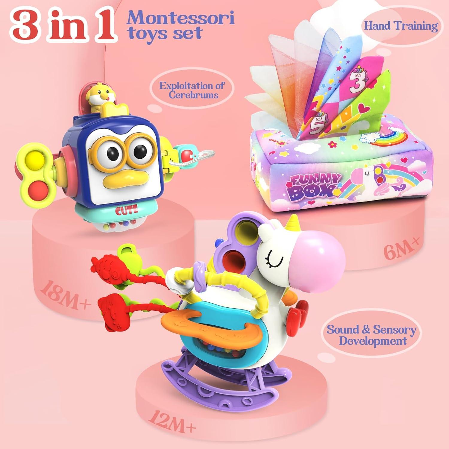 Cubo de Actividades 3 en 1 Seveclotree para Bebés 12 Meses