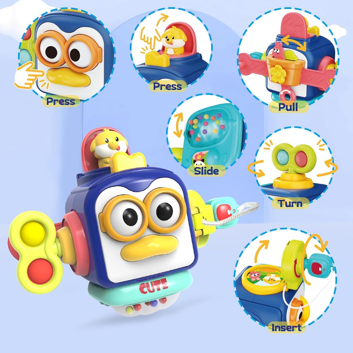 Cubo de Actividades 3 en 1 Seveclotree para Bebés 12 Meses