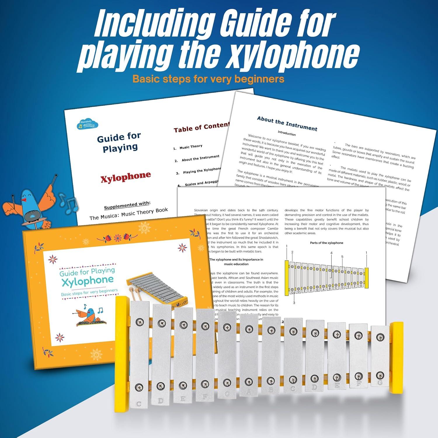 Xilófono de Madera Marmelada 12 Notas para Niños 3+