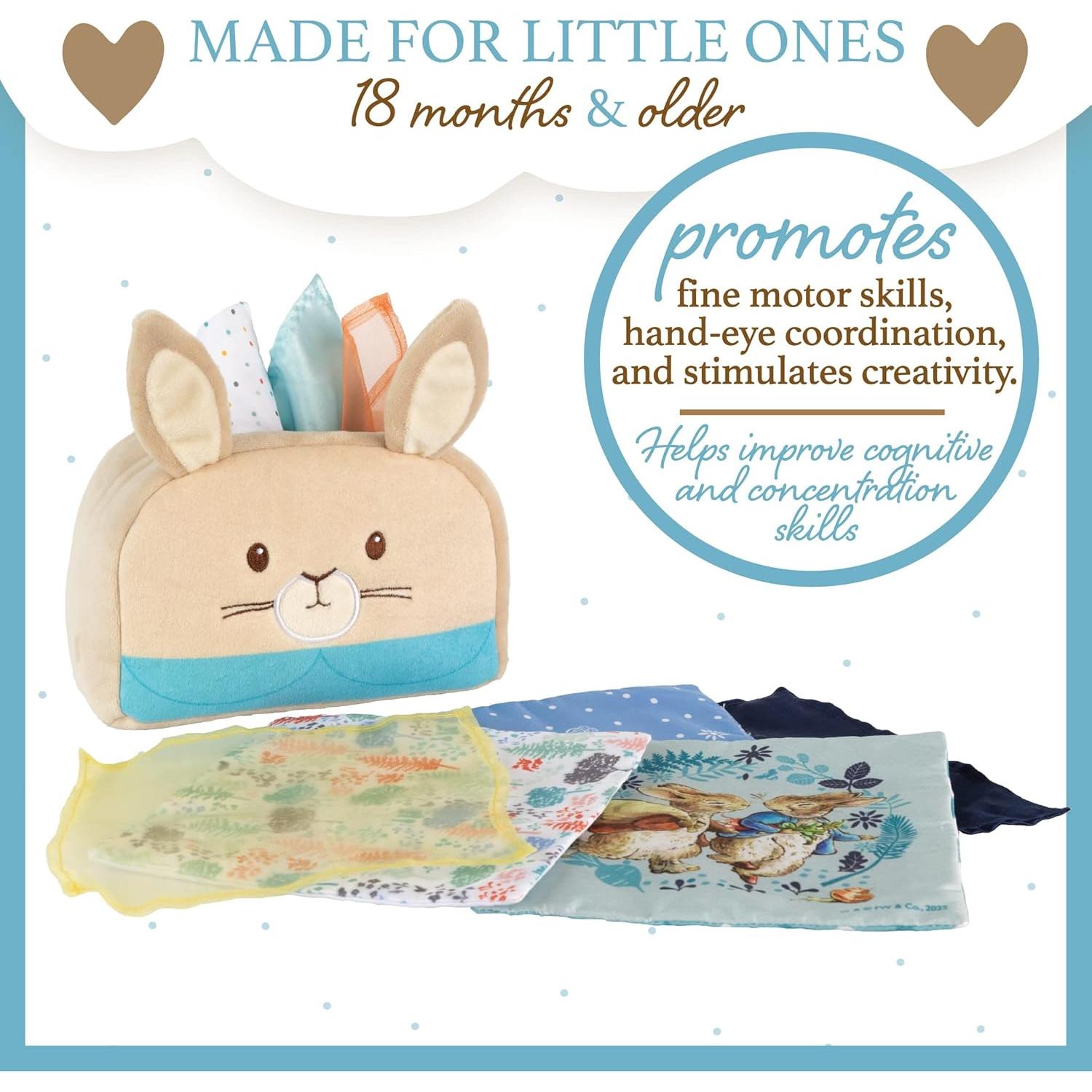 Caja de Pañuelos Sensorial Kids Preferred Peter Rabbit 8 Piezas