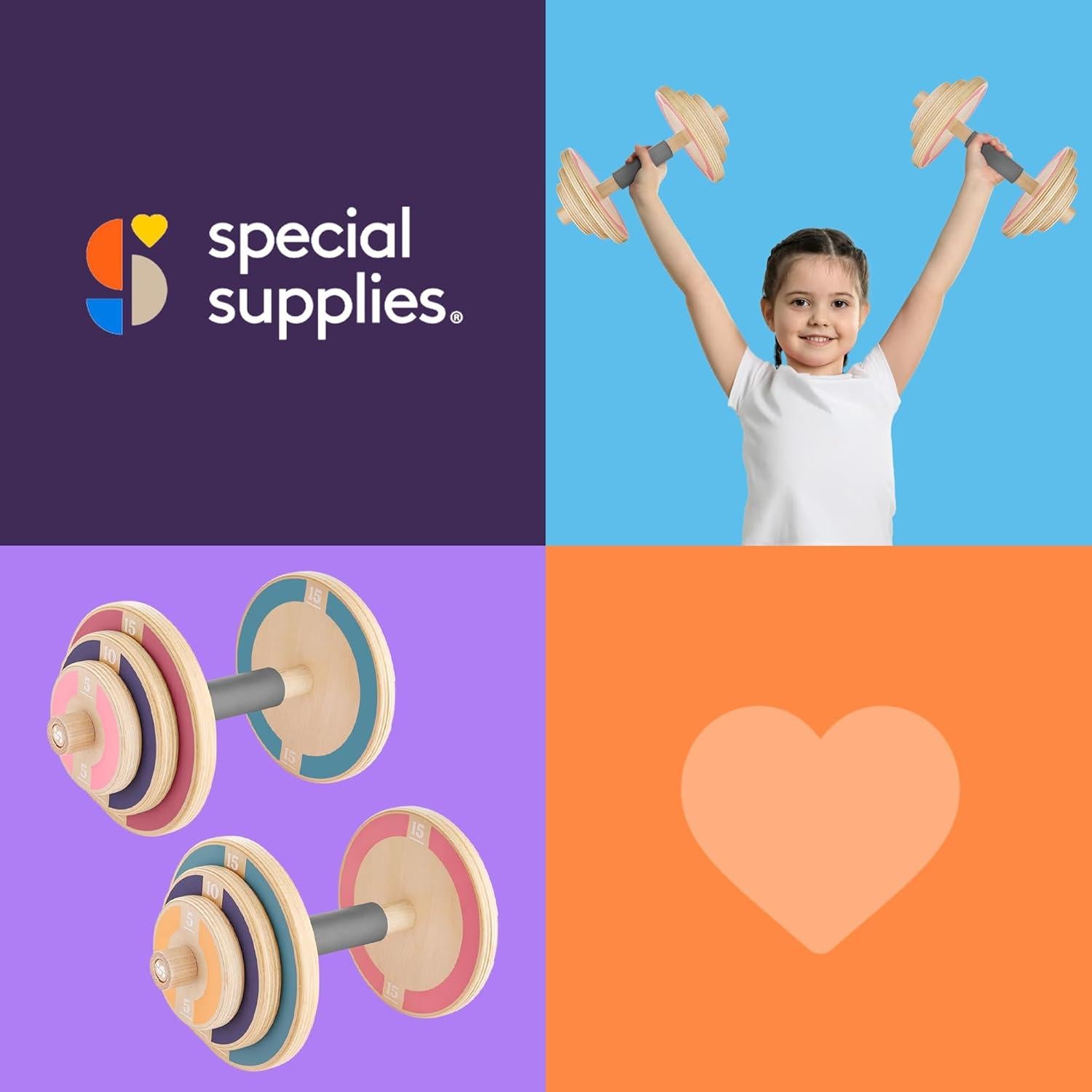 Conjunto de Pesas de Madera para Niños Special Supplies - 2 Mancuernas Ajustables