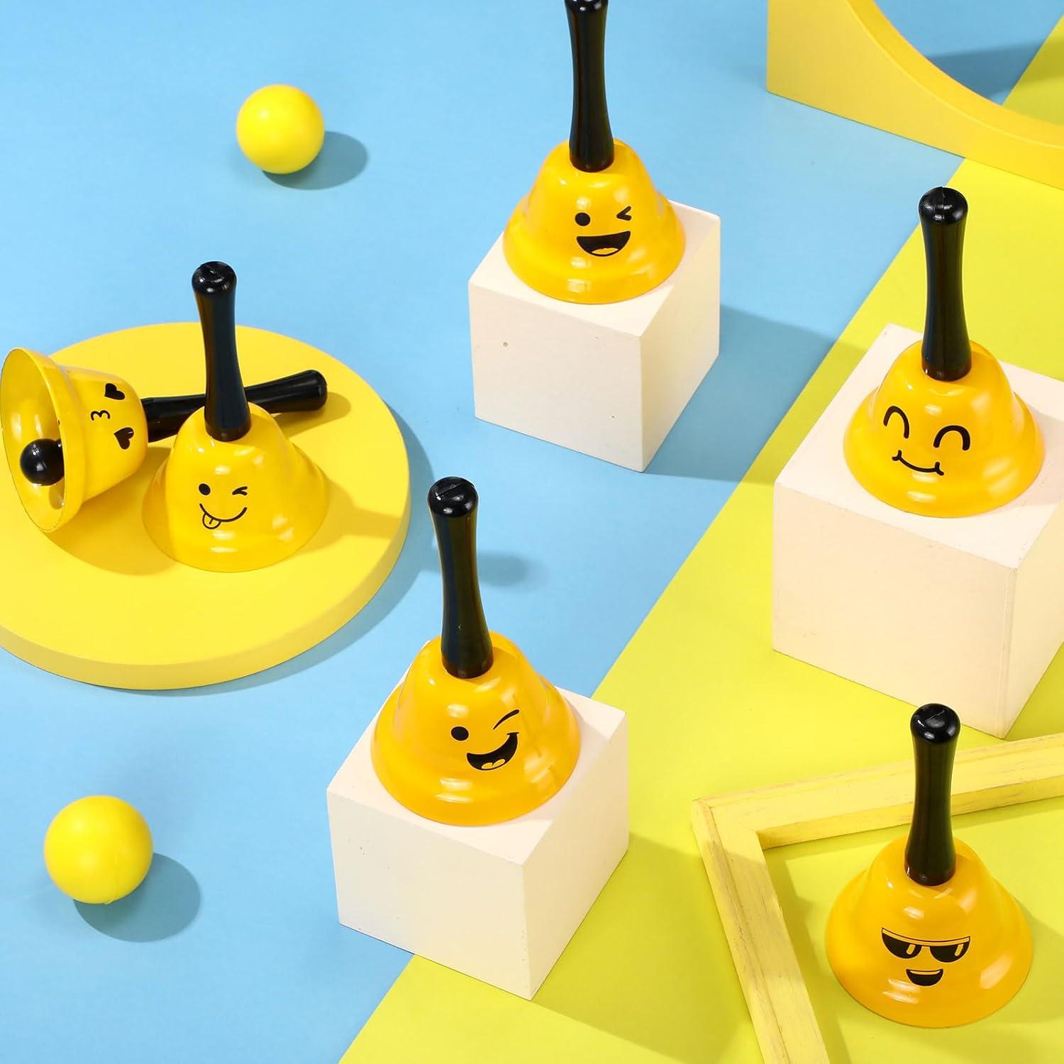 6 Timbres de Mano Amarillo MorningRo para Eventos y Recepción