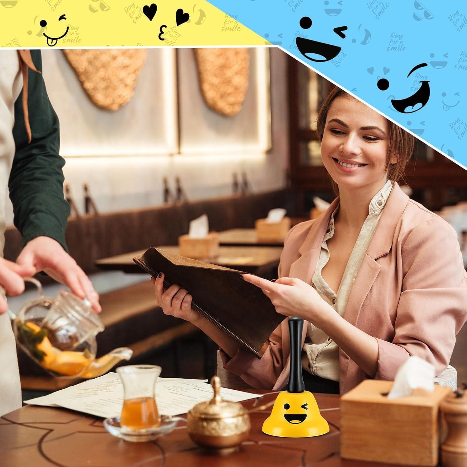 6 Timbres de Mano Amarillo MorningRo para Eventos y Recepción