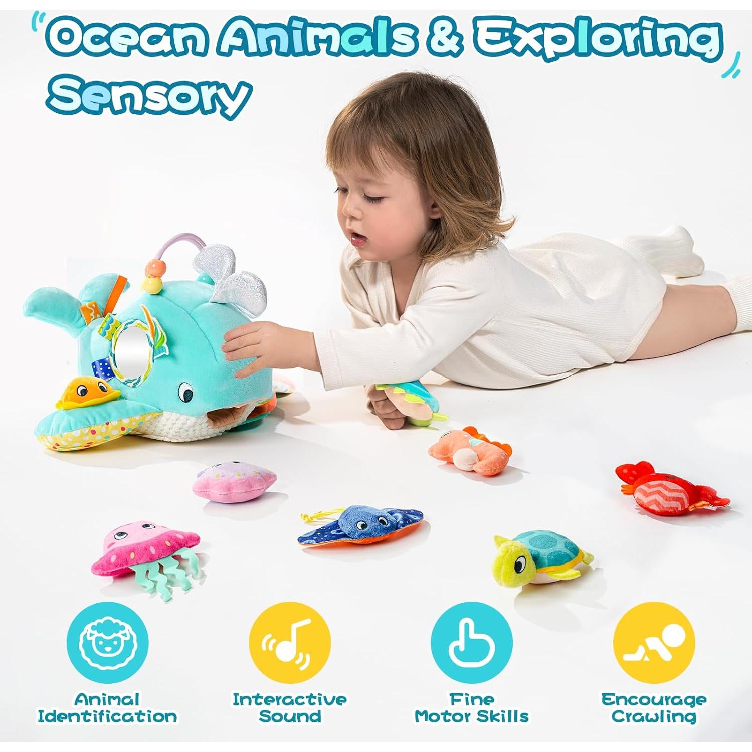 Juguete Sensorial para Bebés KOTY Casa Ballena con 6 Animales