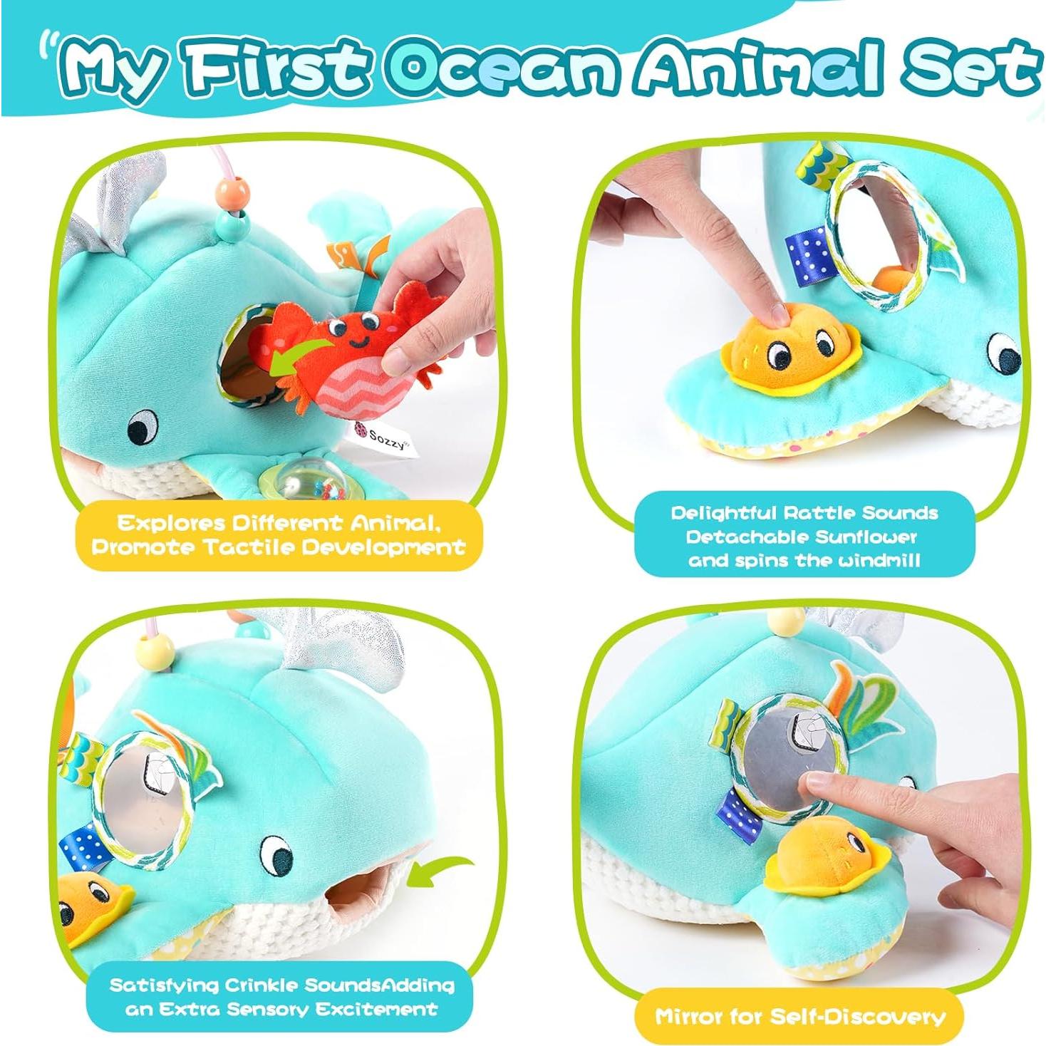 Juguete Sensorial para Bebés KOTY Casa Ballena con 6 Animales